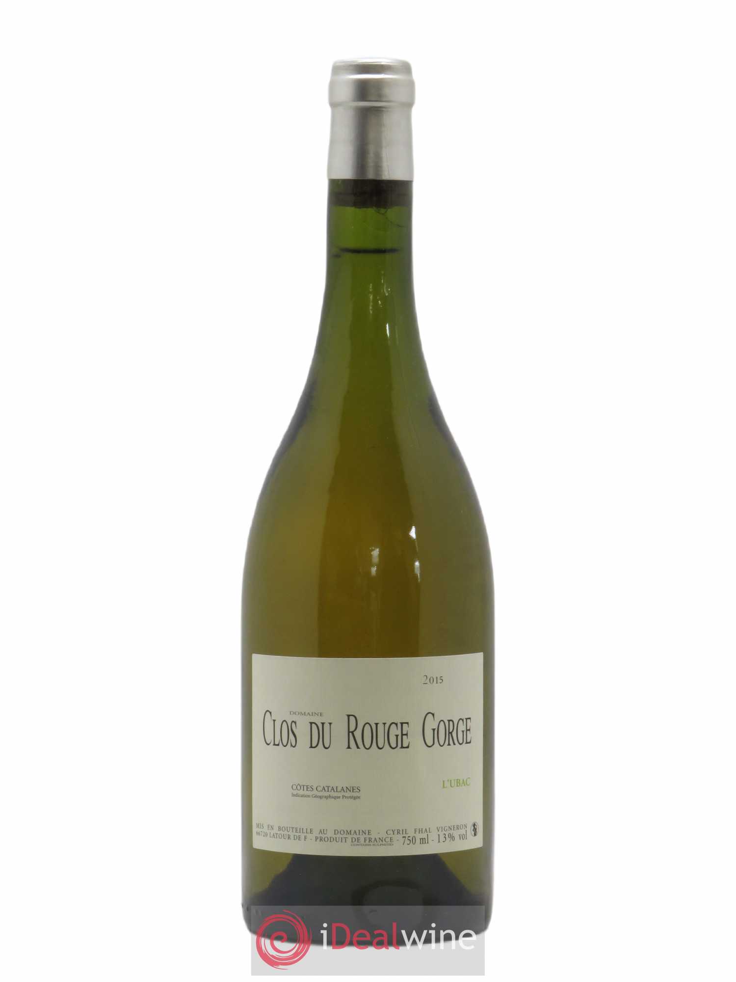 Côtes Catalanes Clos du Rouge Gorge L'Ubac Cyril Fhal (sans prix de réserve) 2015 - Lot de 1 bouteille - 0