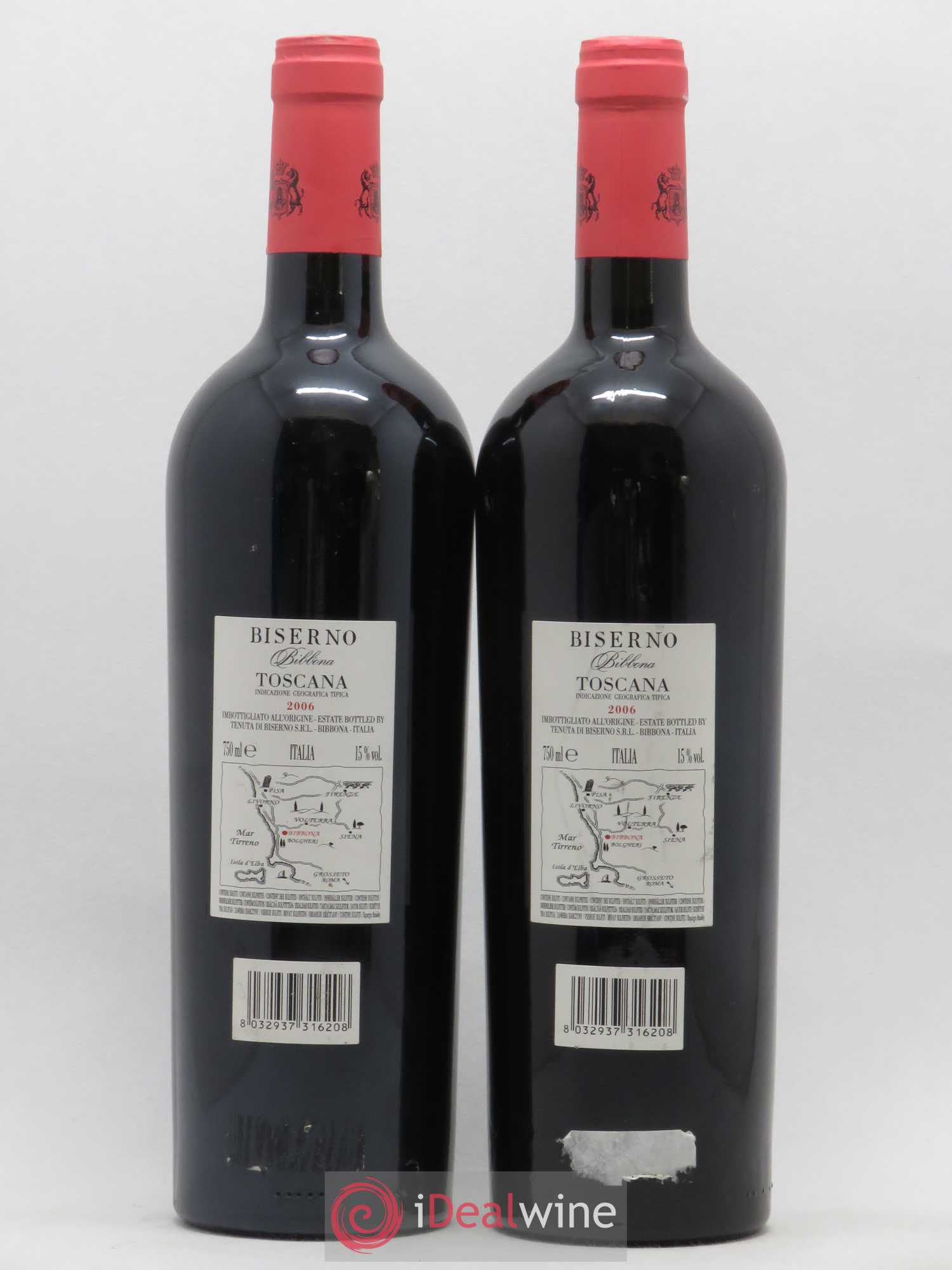 Toscana IGT Biserno Tenuta di Biserno Lodovico & Piero Antinori  (no reserve) 2006 - Lot of 2 bottles - 1