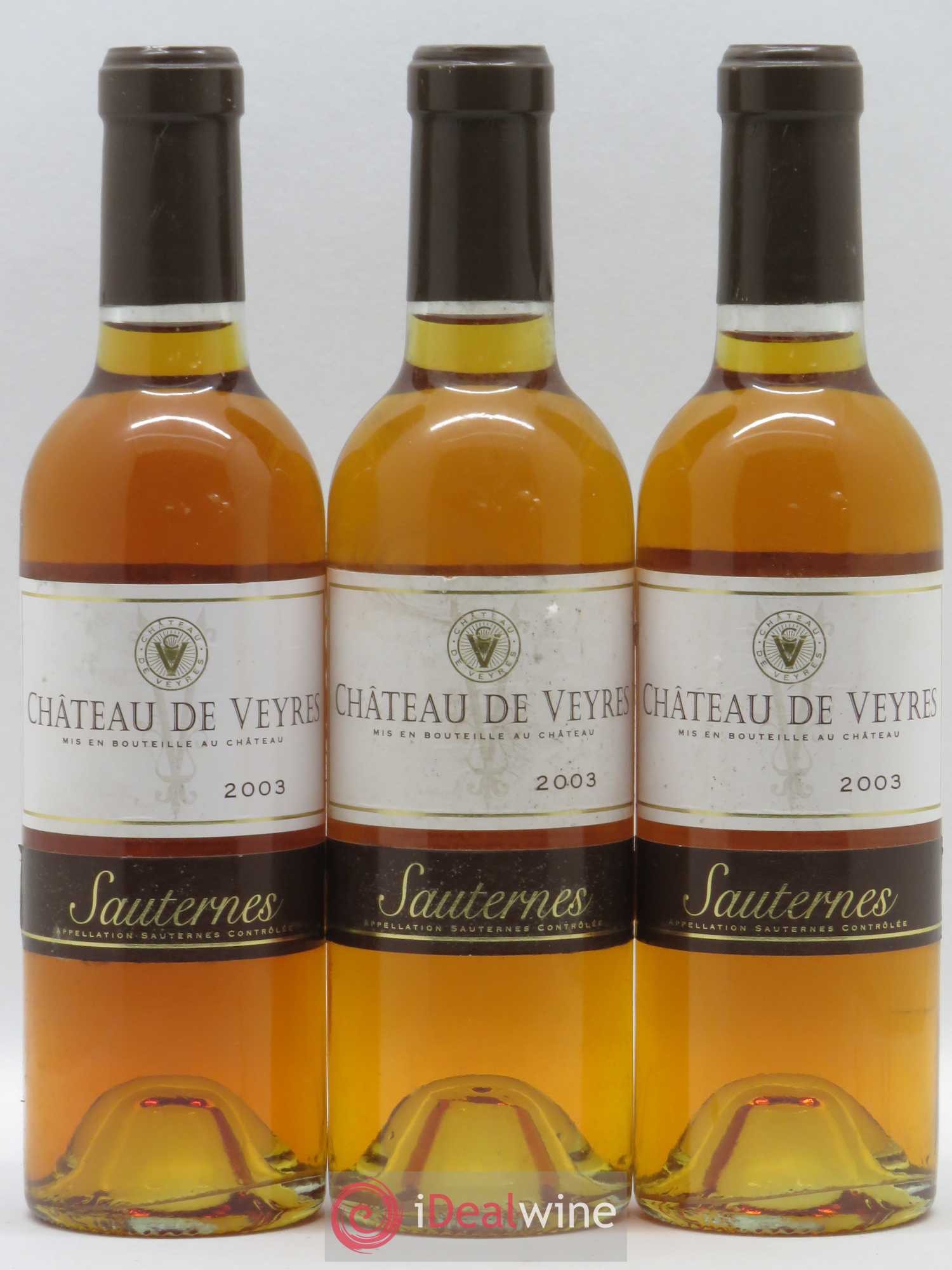 Sauternes Château de Veyres (sans prix de réserve) 2003 - Posten von 3 Demi-Flaschen - 0