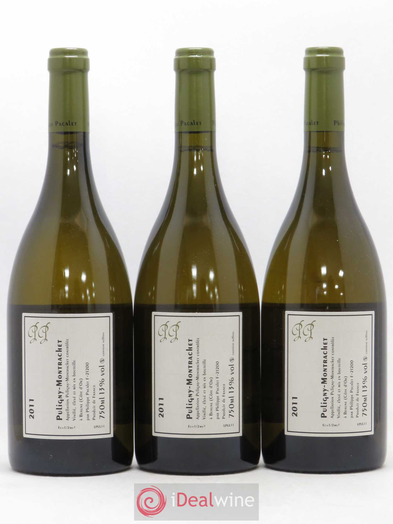 Puligny-Montrachet Philippe Pacalet (sans prix de réserve) 2011 - Lot de 3 bouteilles - 1