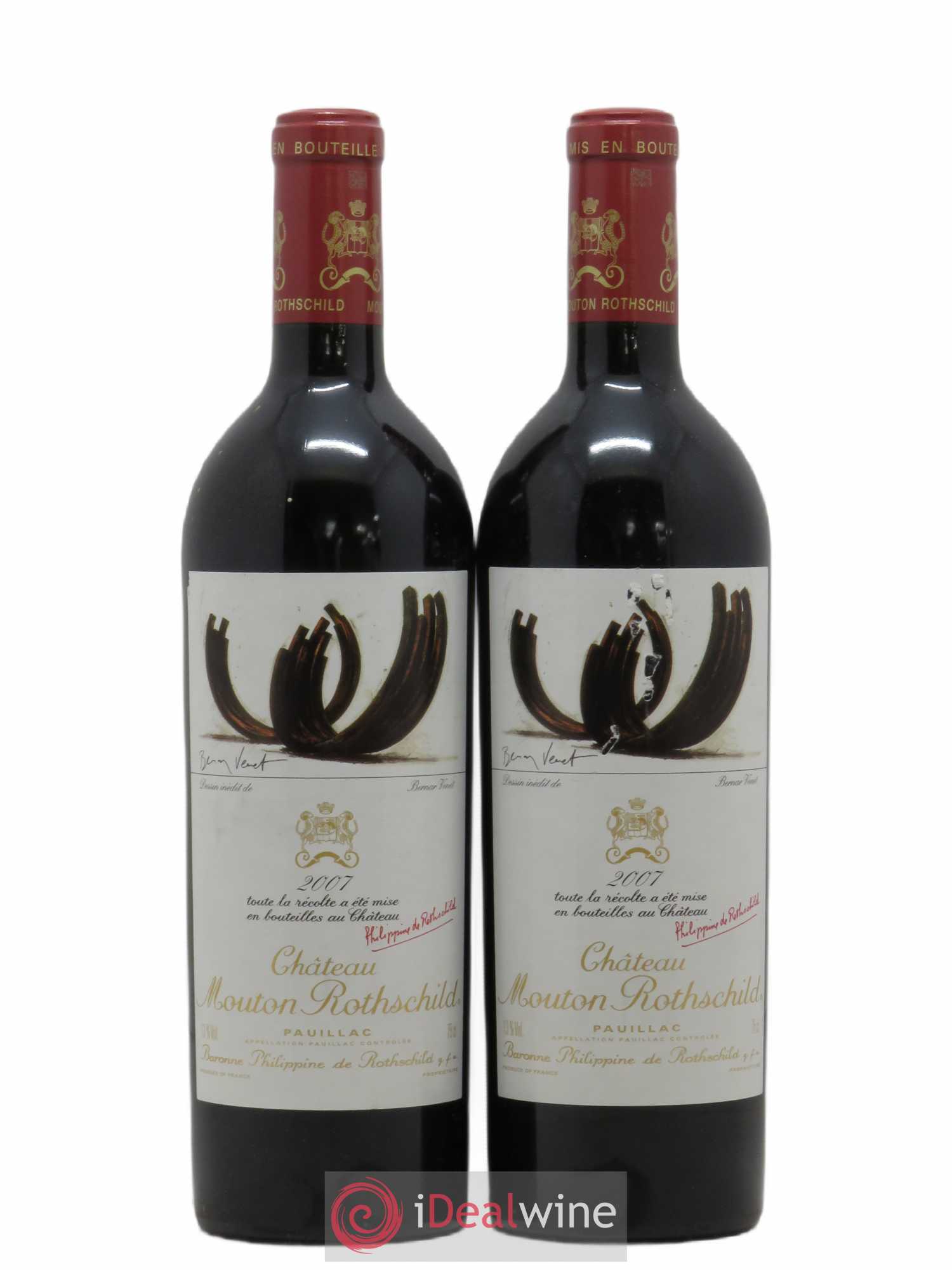 Château Mouton Rothschild 1er Grand Cru Classé (sans prix de réserve) 2007 - Lot de 2 bouteilles - 0