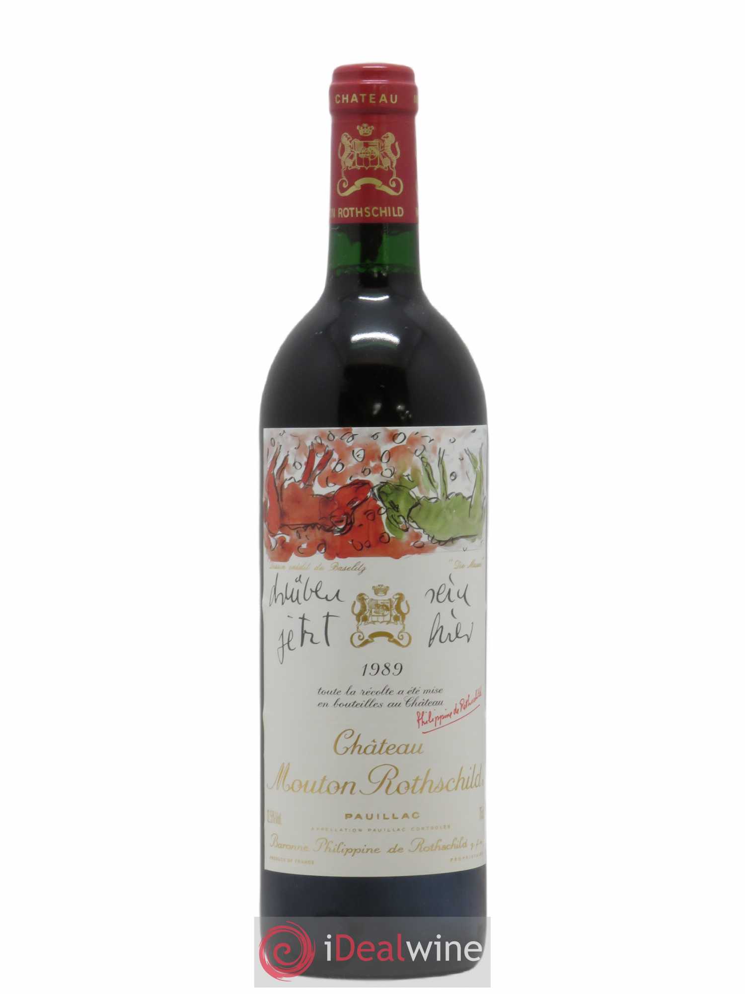 Château Mouton Rothschild 1er Grand Cru Classé 1989 - Lot de 1 bouteille - 0