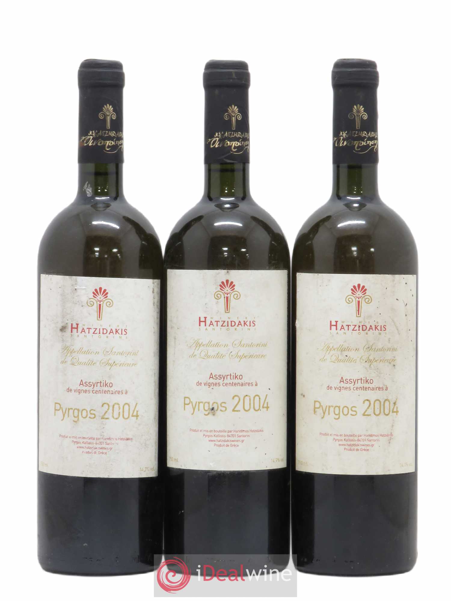 Santorini Hatzidakis Assyrtiko Vignes centenaires Pyrgos (sans prix de réserve) 2004 - Posten von 3 Flaschen - 0