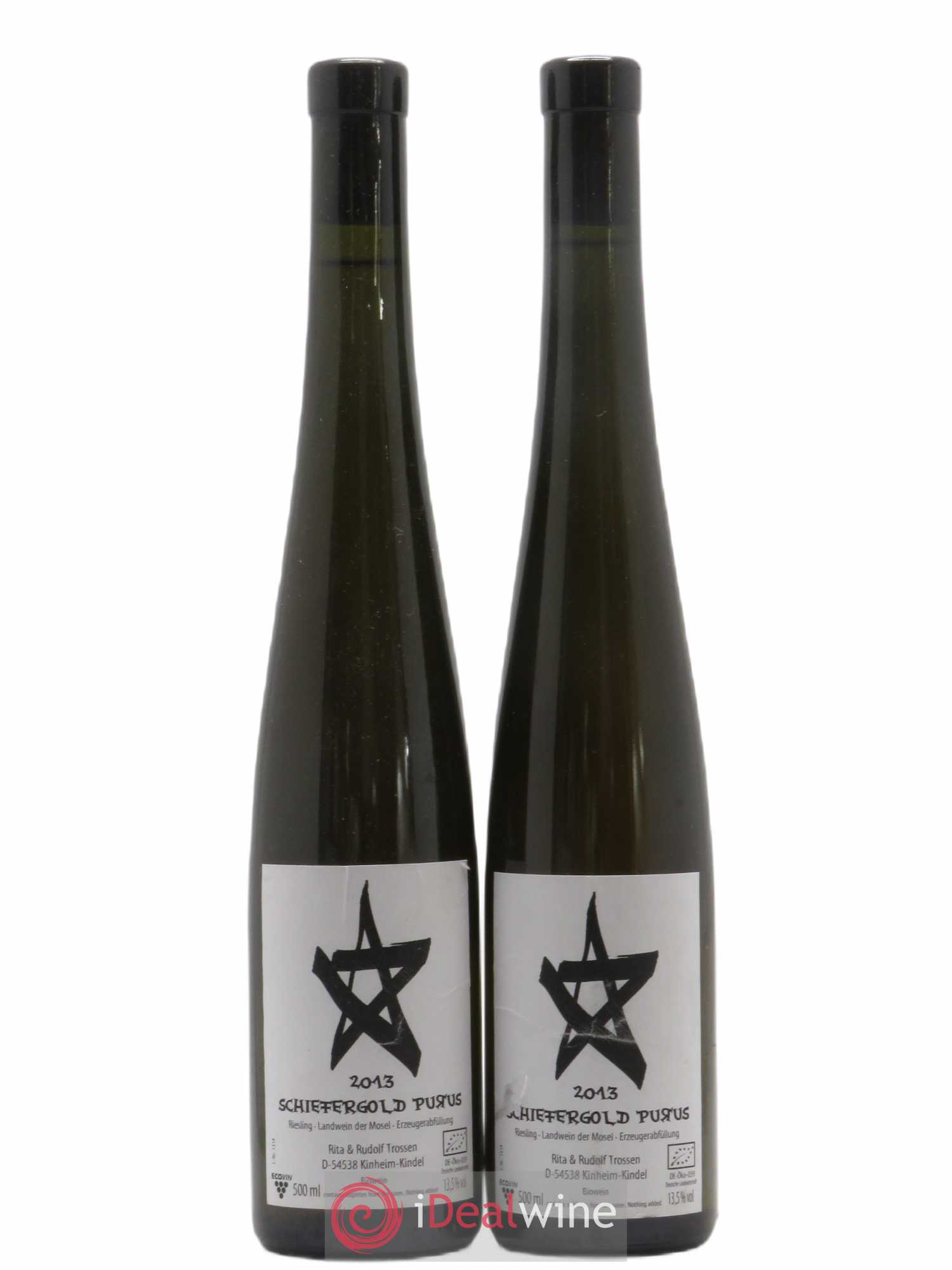 Allemagne Mosel-Saar Riesling Schiefergold Purus Rita & Rudolf Trossen 50cl (sans prix de réserve) 2013 - Posten von 2 Flaschen - 0