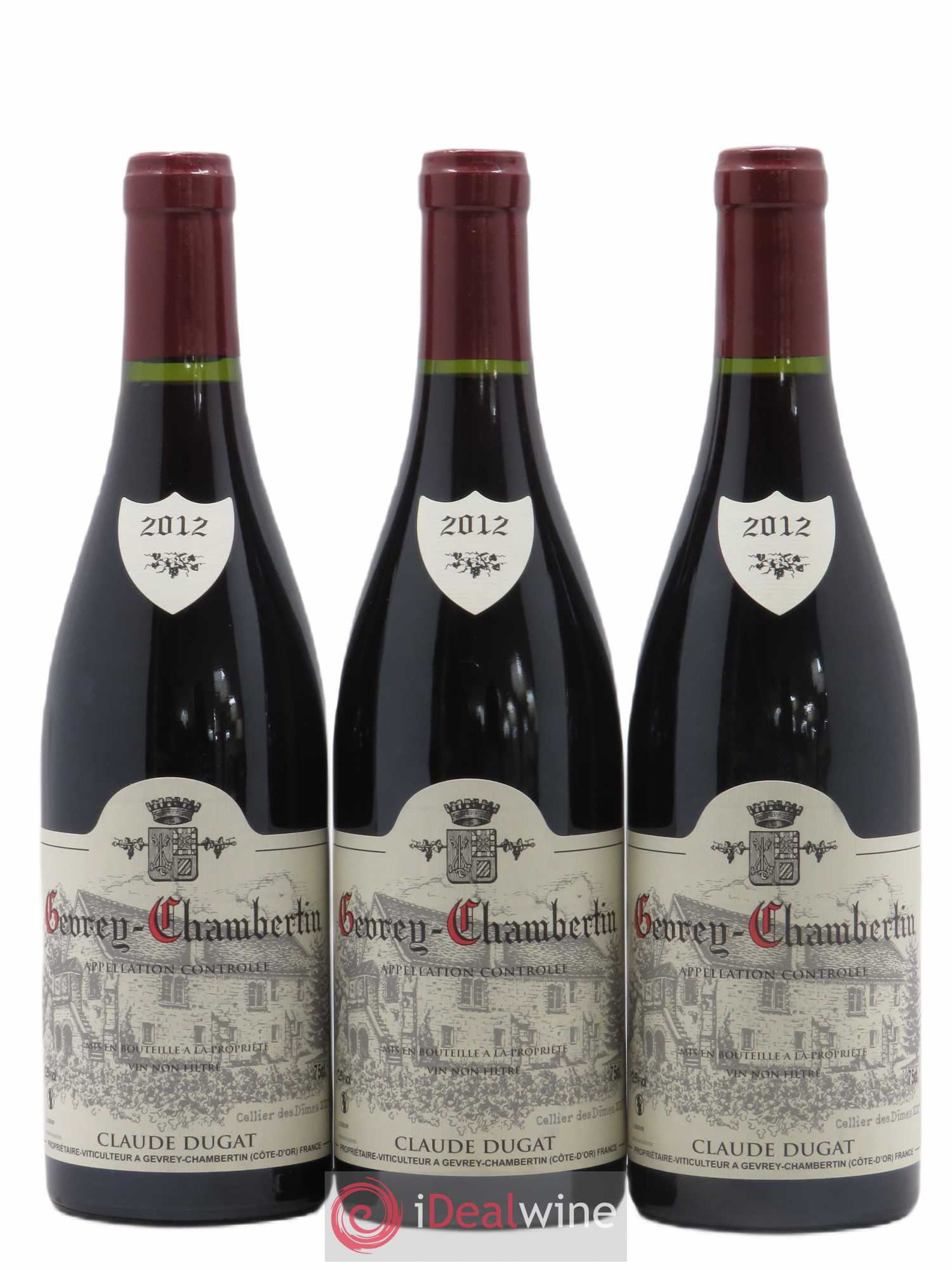Gevrey-Chambertin Claude Dugat (sans prix de réserve) 2012 - Lot de 3 bouteilles - 0