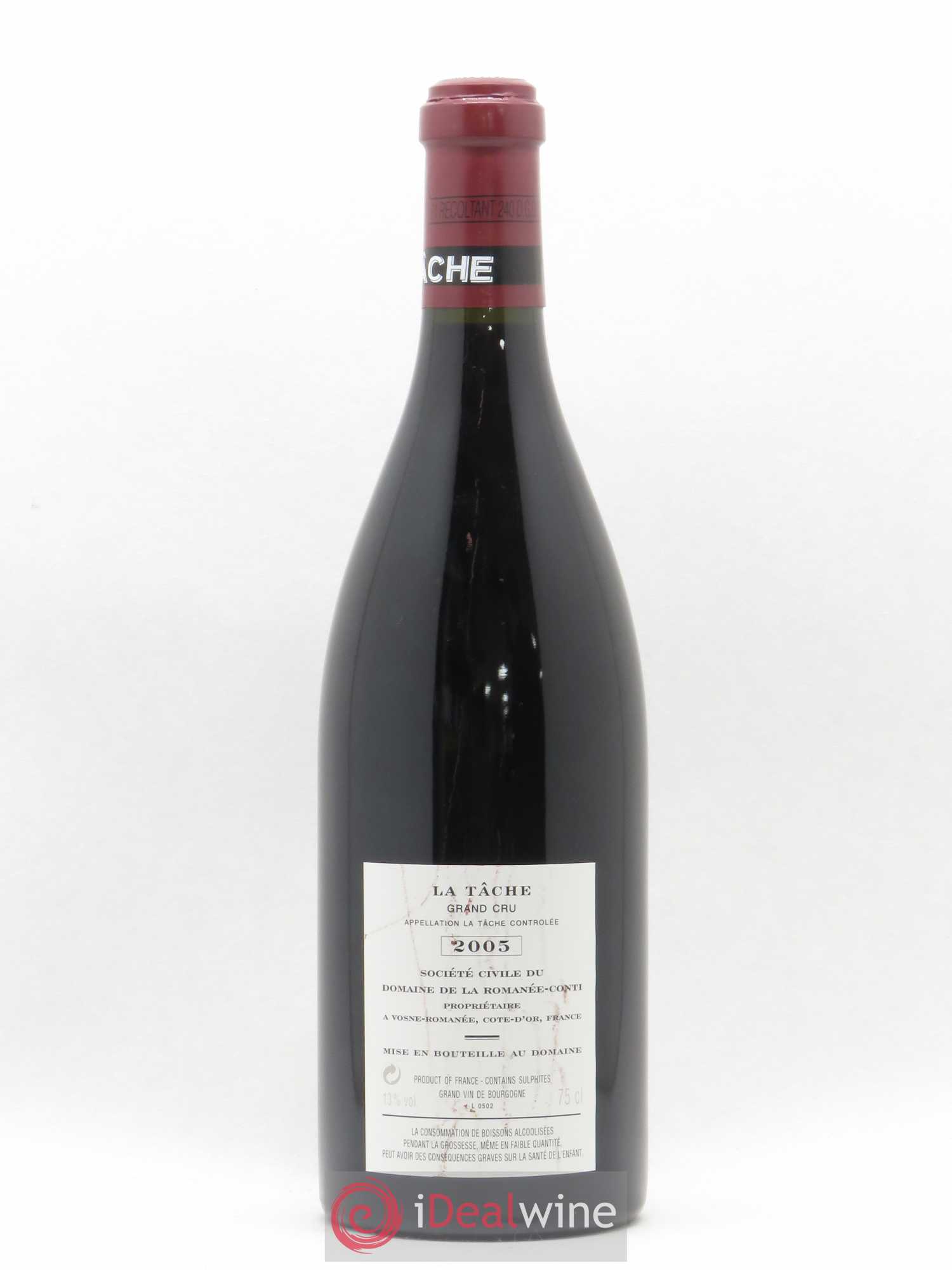 La Tâche Grand Cru Domaine de la Romanée-Conti 2005 - Lot de 1 bouteille - 1