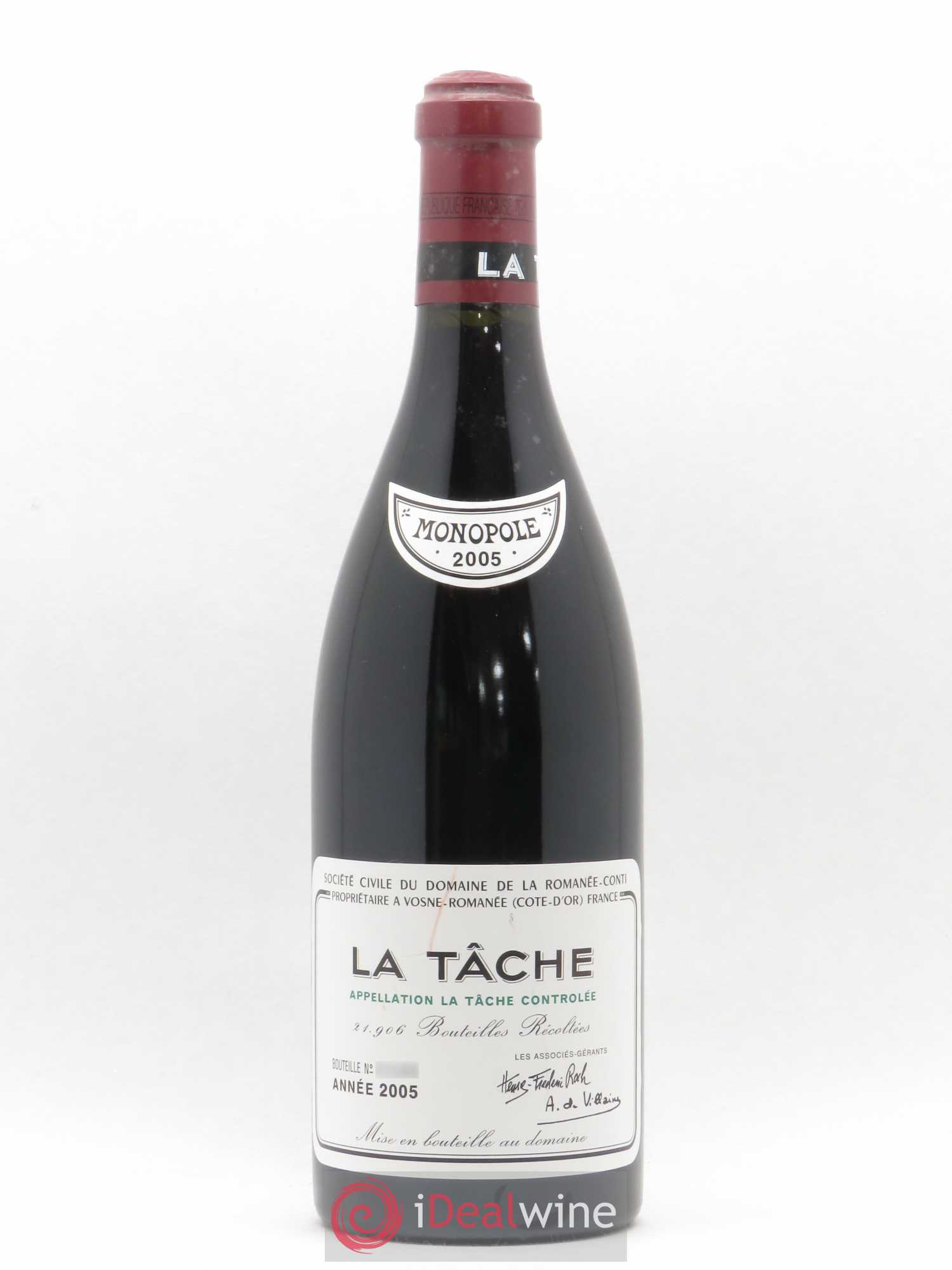La Tâche Grand Cru Domaine de la Romanée-Conti 2005 - Lot de 1 bouteille - 0