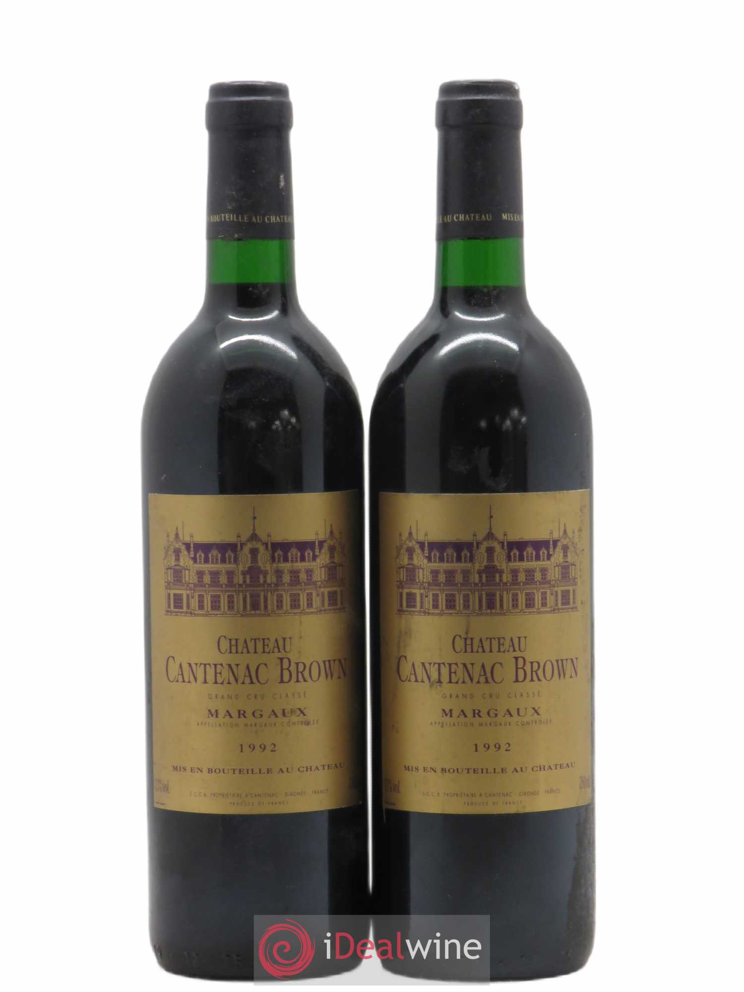 Château Cantenac Brown 3ème Grand Cru Classé (senza prezzo di riserva) 1992 - Lotto di 2 bottiglie - 0
