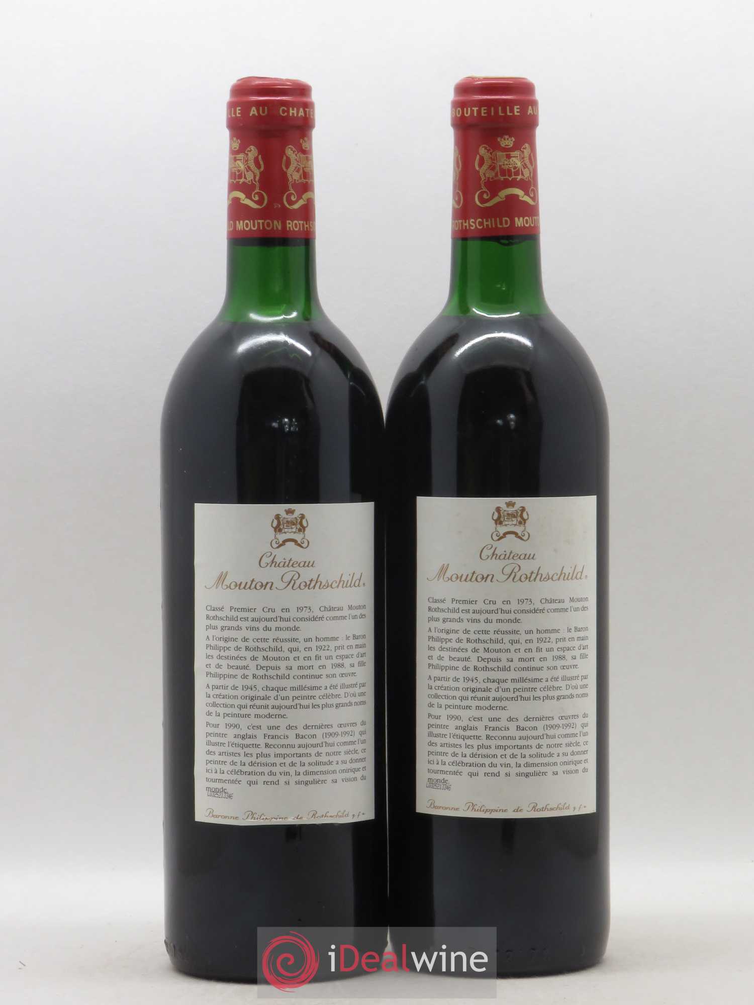 Château Mouton Rothschild 1er Grand Cru Classé 1990 - Lot de 2 bouteilles - 1
