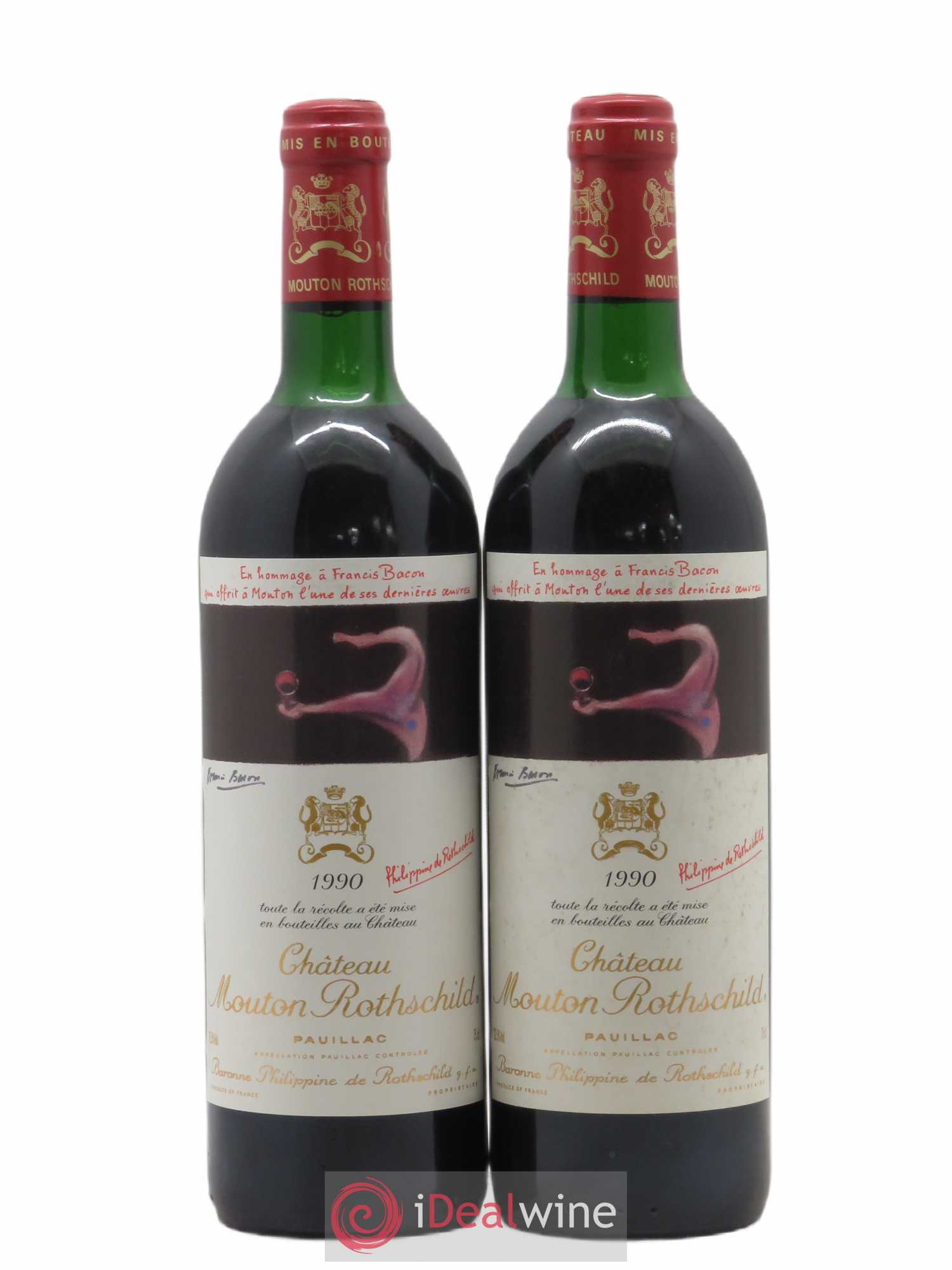 Château Mouton Rothschild 1er Grand Cru Classé 1990 - Lot de 2 bouteilles - 0
