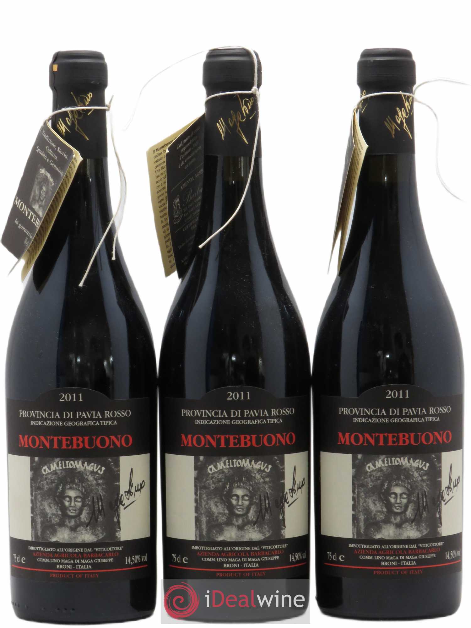 Italie Provincia di Pavia Rosso Lino Maga Montebuono (sans prix de réserve) 2011 - Posten von 3 Flaschen - 0