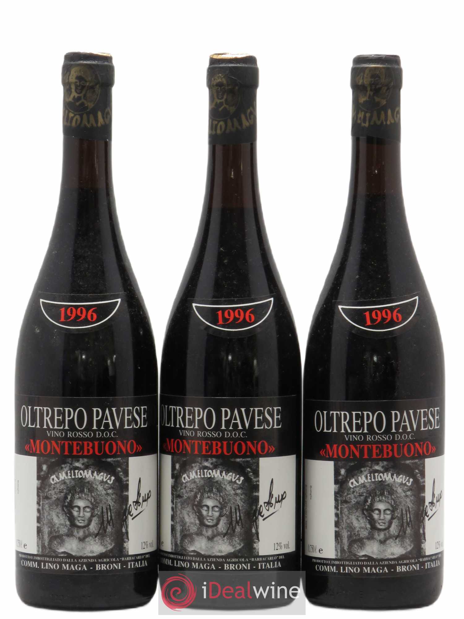 Italie Oltrepo Pavese Rosso Lino Maga Montebuono (sans prix de réserve) 1996 - Posten von 3 Flaschen - 0