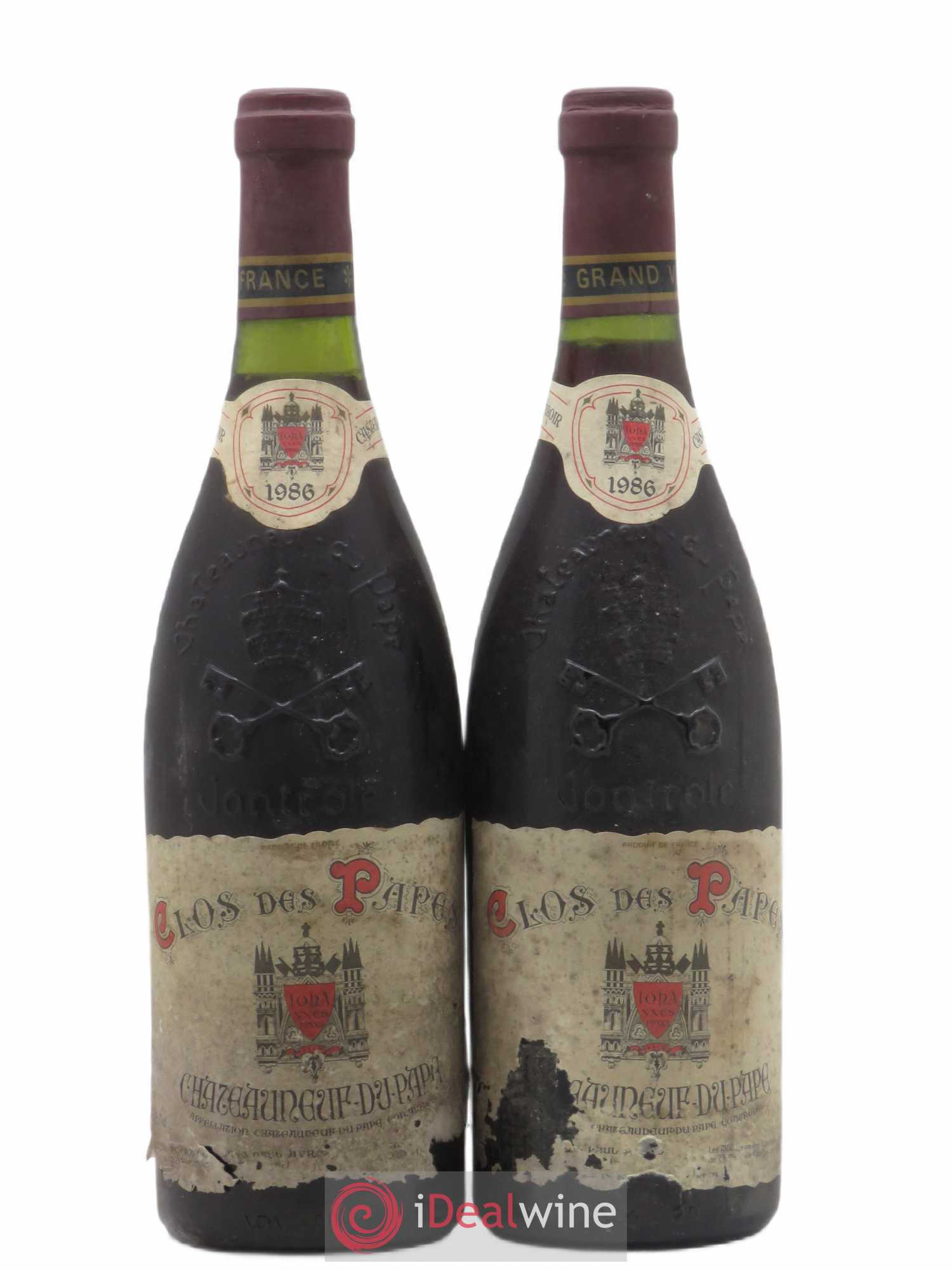 Châteauneuf-du-Pape Clos des Papes - Paul Avril (sans prix de réserve) 1986 - Lot de 2 bouteilles - 0