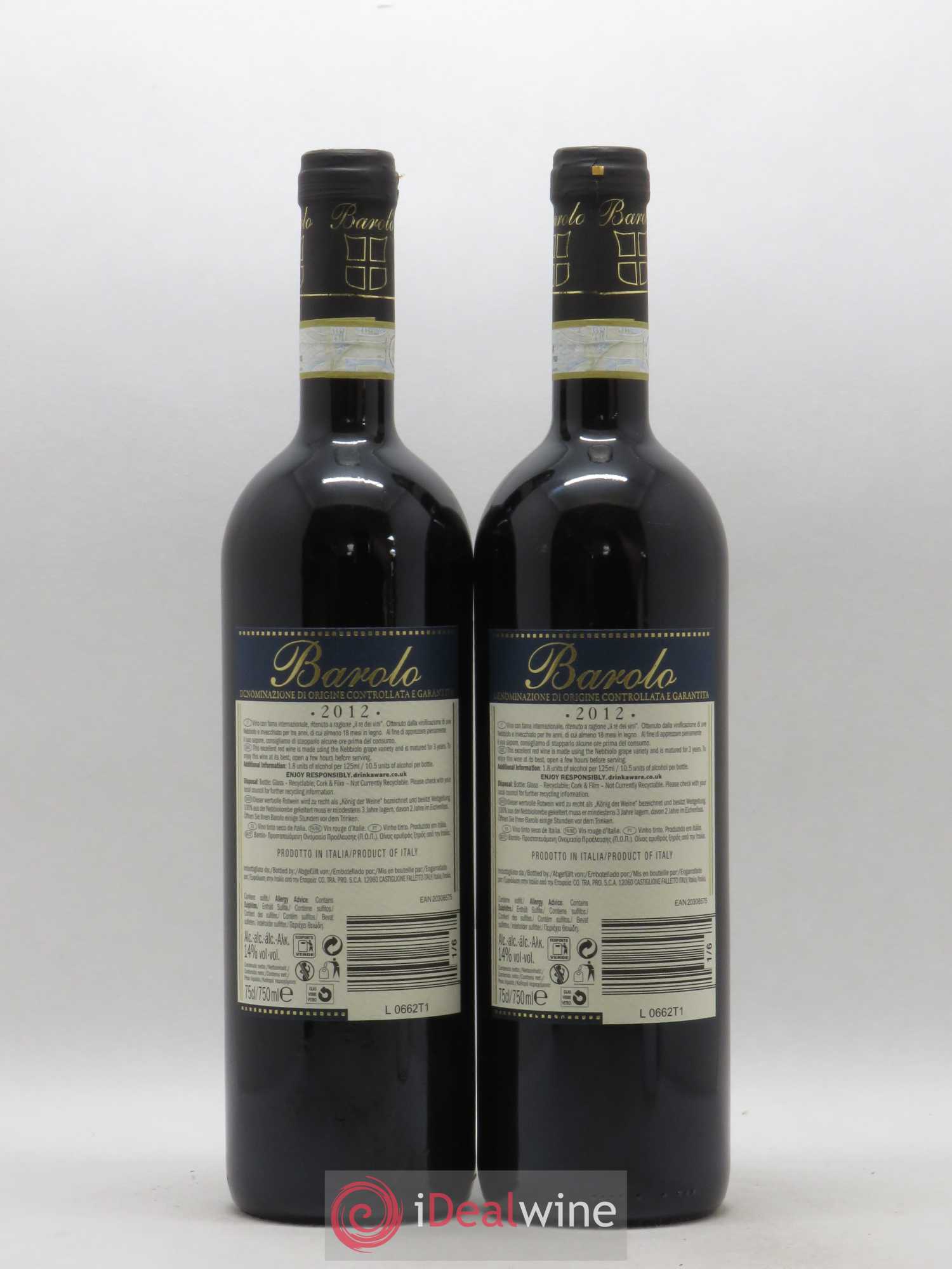 Barolo DOCG CO.TRA.PRO SCA (sans prix de réserve) 2012 - Lotto di 2 bottiglie - 1