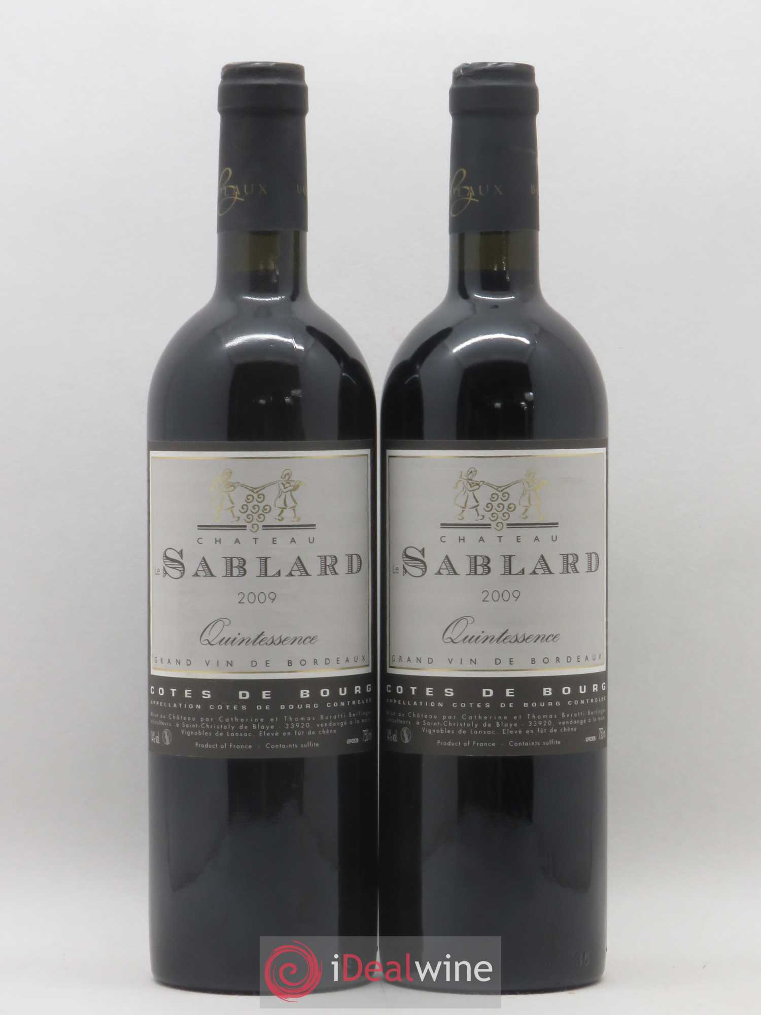 Côtes de Bourg Château Le Sablard cuvée Quintessence 2009 - Posten von 2 Flaschen - 0