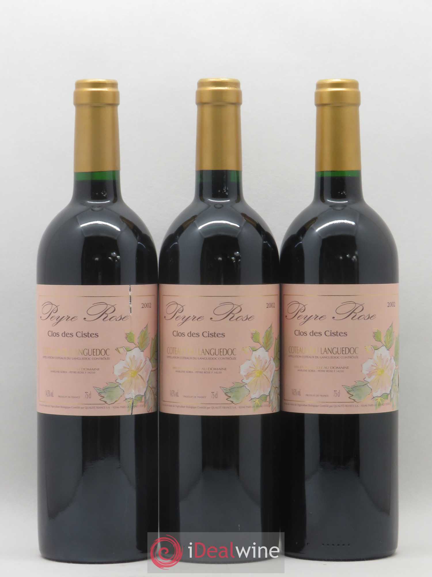 Vin de France (anciennement Coteaux du Languedoc) Domaine Peyre Rose Les Cistes Marlène Soria 2002 - Lot de 3 bouteilles - 0