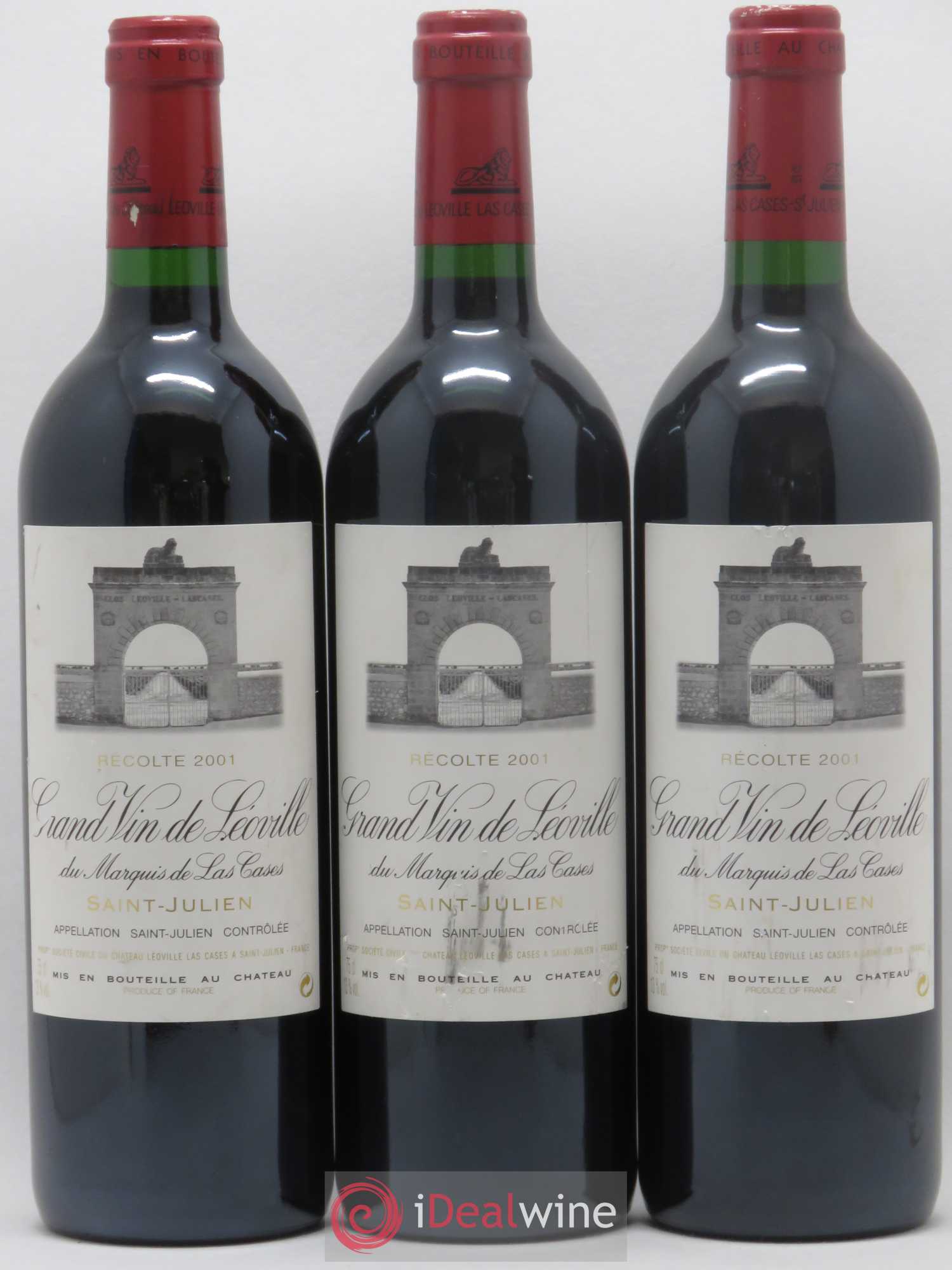 Château Léoville Las Cases 2ème Grand Cru Classé 2001 - Lot de 3 bouteilles - 0