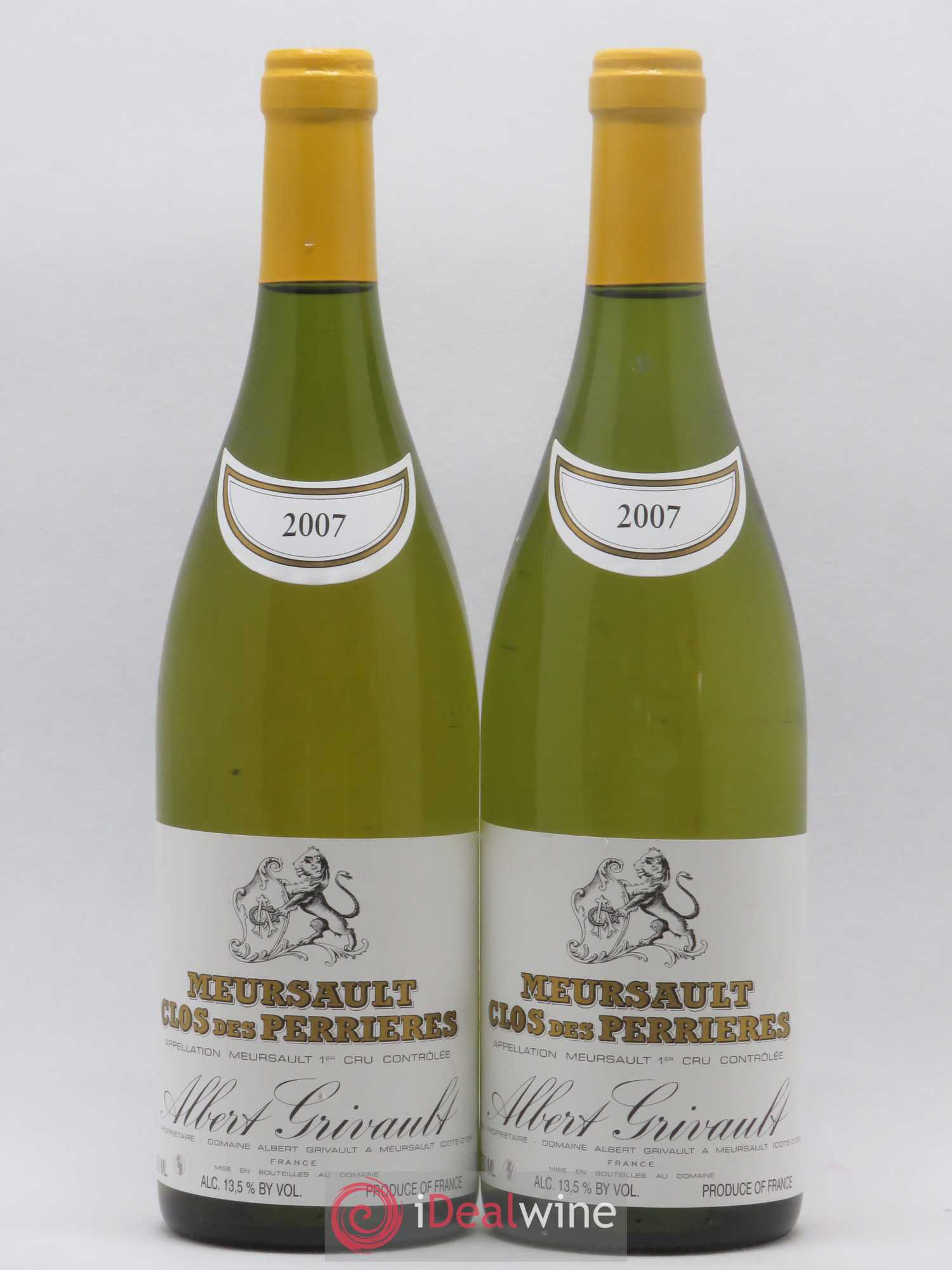 Meursault 1er Cru Clos des Perrières Monopole Albert Grivault 2007 - Lot de 2 bouteilles - 0