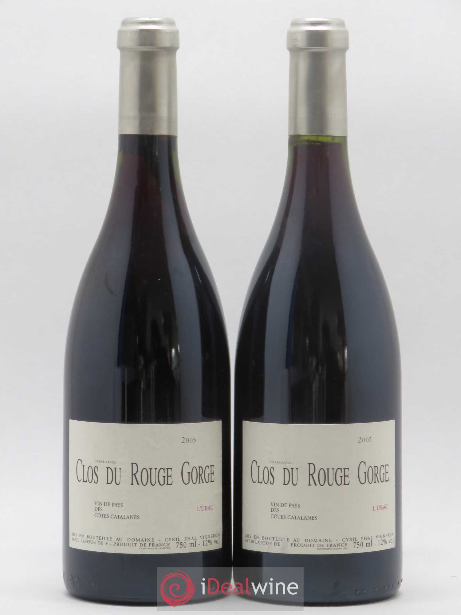 Côtes Catalanes Clos du Rouge Gorge L'Ubac Cyril Fhal 2005 - Lot de 2 bouteilles - 0