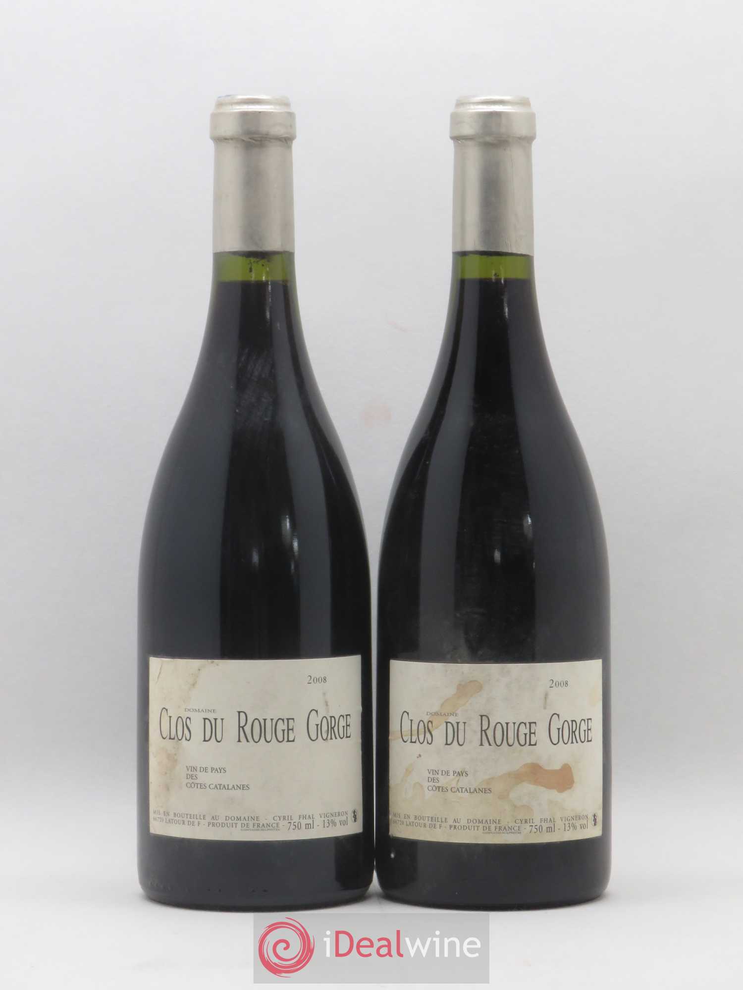 Côtes Catalanes Clos du Rouge Gorge Cyril Fhal 2008 - Lot de 2 bouteilles - 0