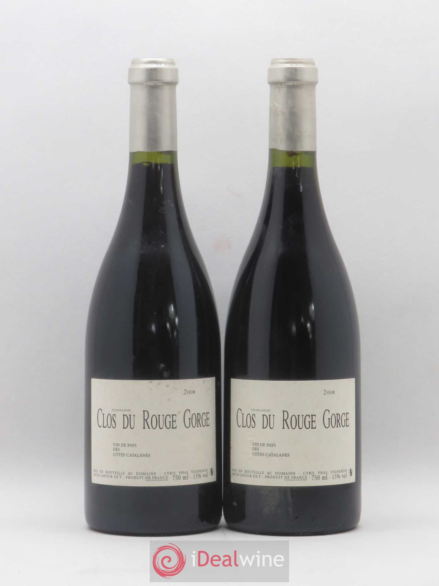Côtes Catalanes Clos du Rouge Gorge Cyril Fhal 2008 - Lot de 2 bouteilles - 0
