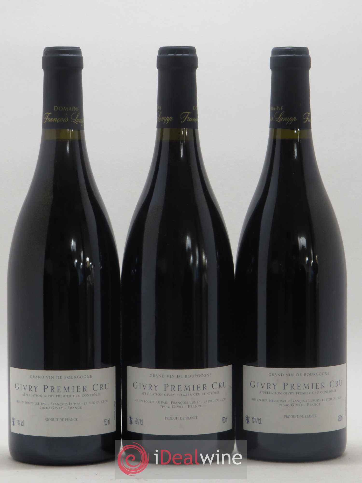 Givry 1er Cru Clos Jus François Lumpp (Domaine) 2012 - Lot de 3 bouteilles - 1