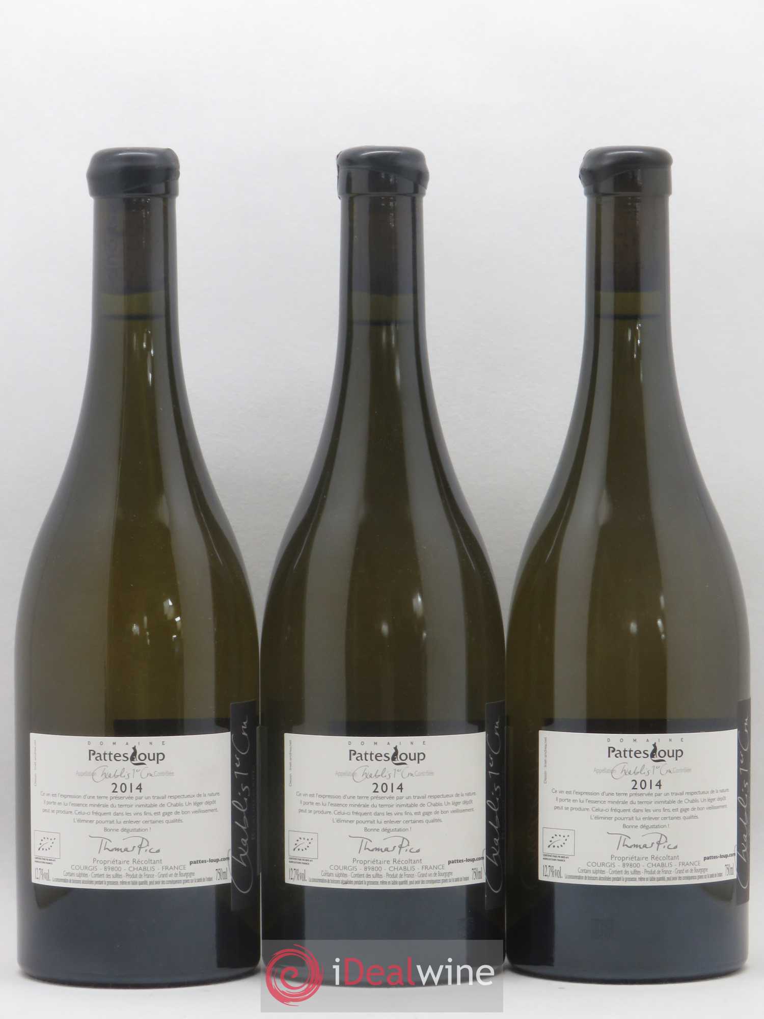 Chablis 1er Cru Beauregard Pattes Loup (Domaine) 2014 - Lot de 3 bouteilles - 1