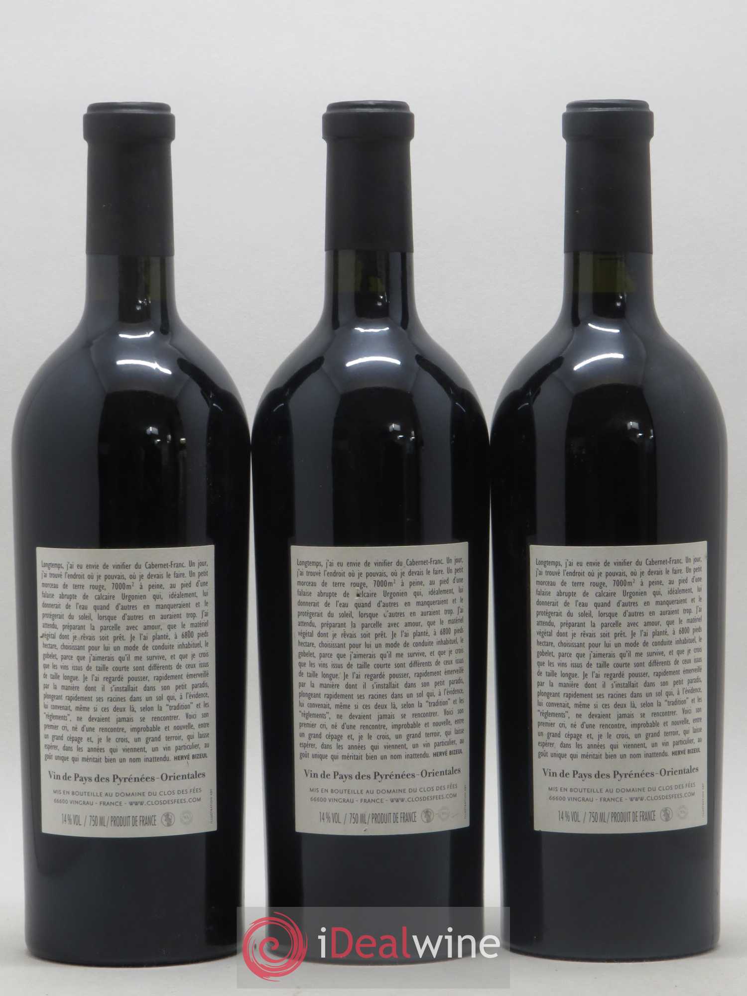 Côtes Catalanes (anciennement IGP Pyrénées Orientales) Clos des Fées Un faune avec son Fifre Hervé Bizeul 2008 - Lot de 3 bouteilles - 1
