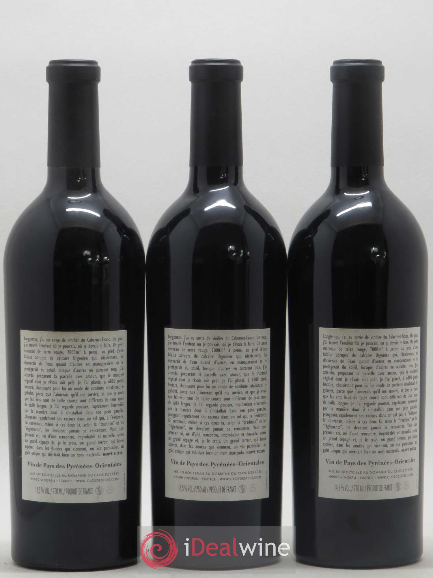 Côtes Catalanes (anciennement IGP Pyrénées Orientales) Clos des Fées Un faune avec son Fifre Hervé Bizeul 2009 - Lot de 3 bouteilles - 1