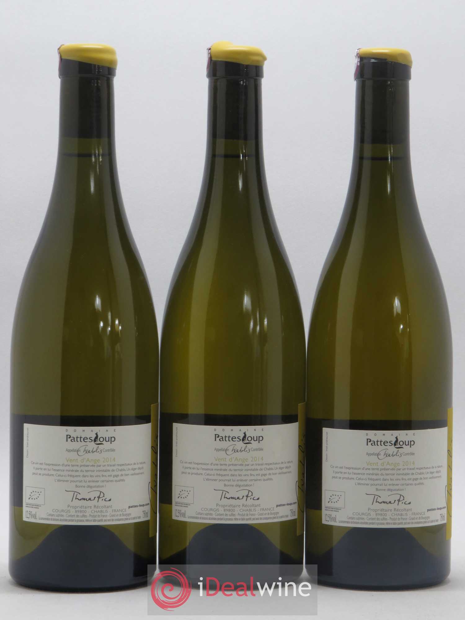 Chablis Vent d'Ange Pattes Loup (Domaine) 2014 - Lot de 3 bouteilles - 1