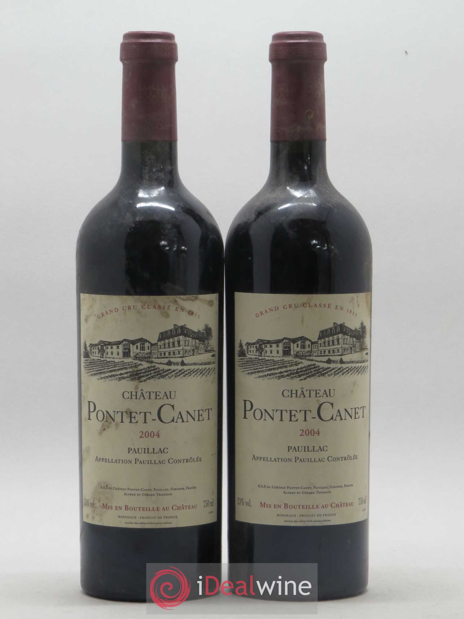 Château Pontet Canet 5ème Grand Cru Classé 2004 - Lot de 2 bouteilles - 0