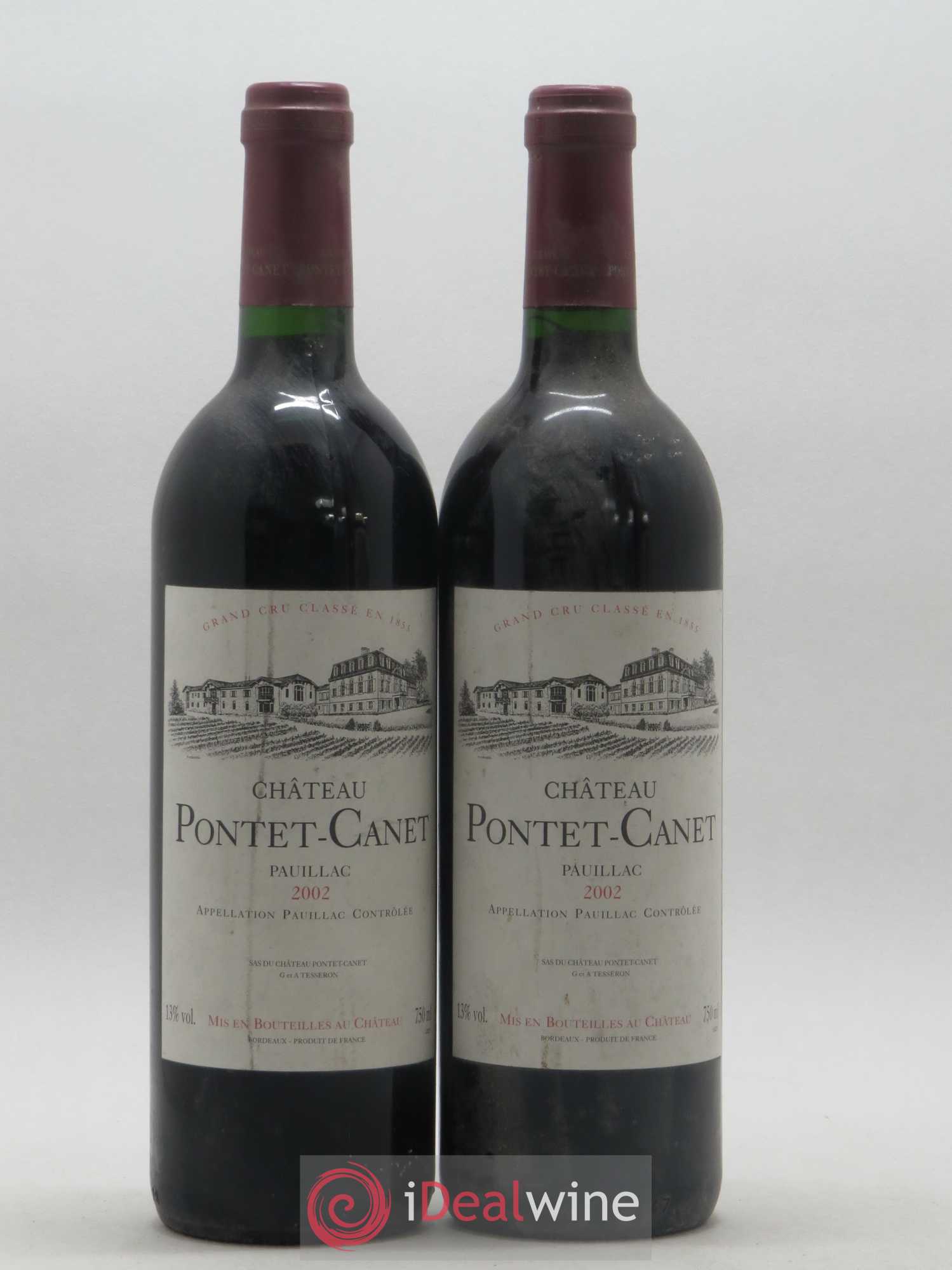Château Pontet Canet 5ème Grand Cru Classé 2002 - Lot de 2 bouteilles - 0