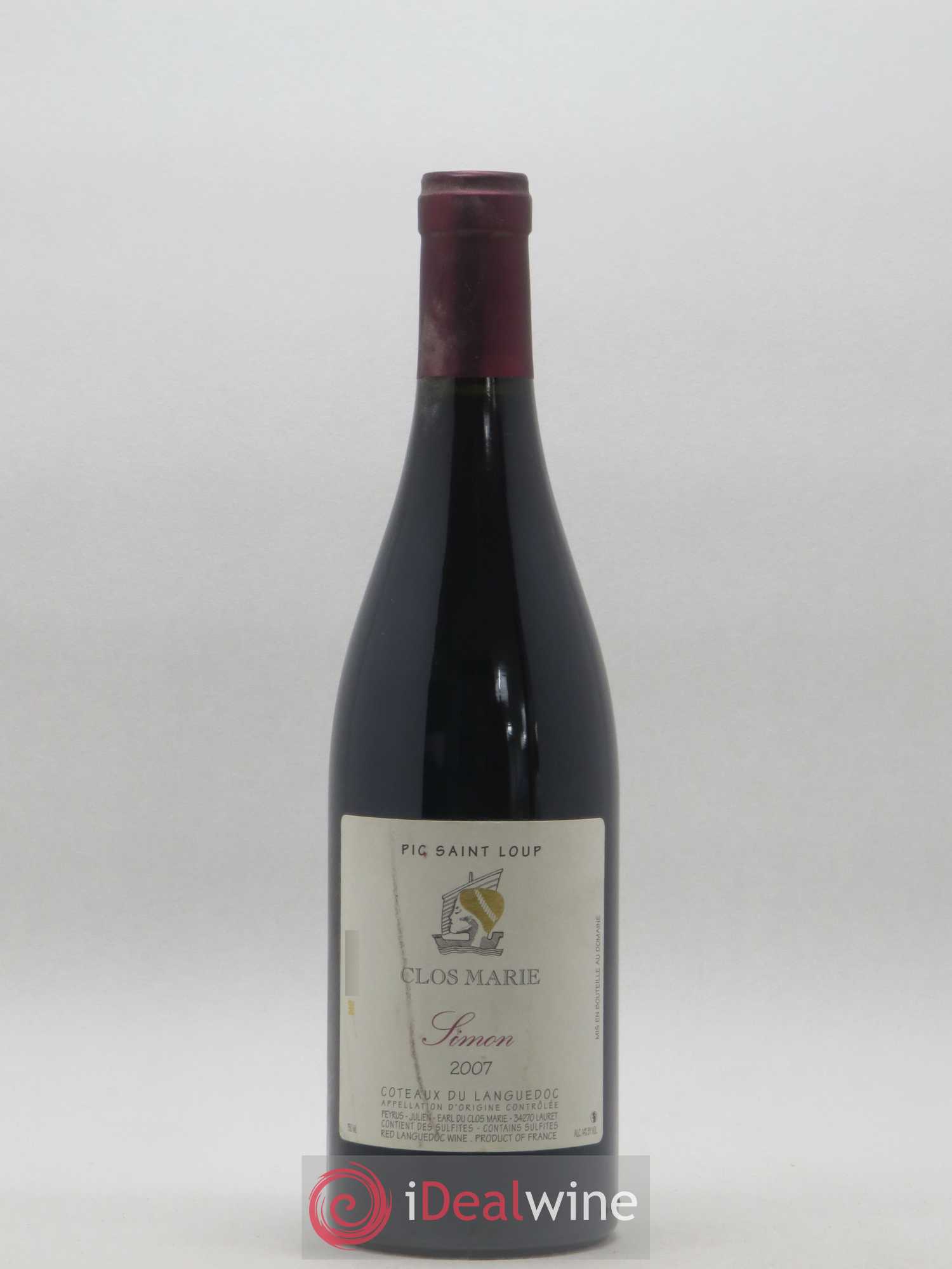 Pic Saint-Loup Clos Marie Cuvée Simon Christophe Peyrus et Françoise Julien 2007 - Lot de 1 bouteille - 0