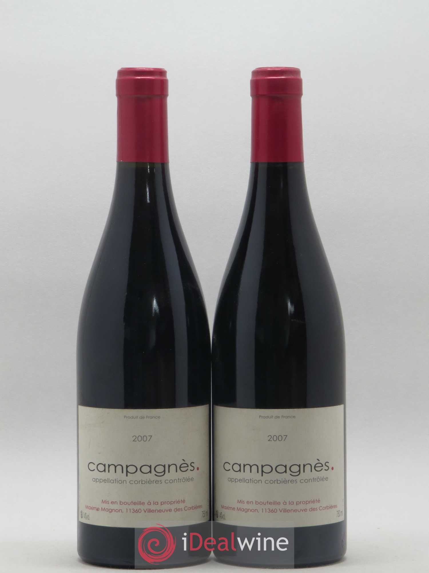 Corbières Campagnès Maxime Magnon 2007 - Lot de 2 bouteilles - 0