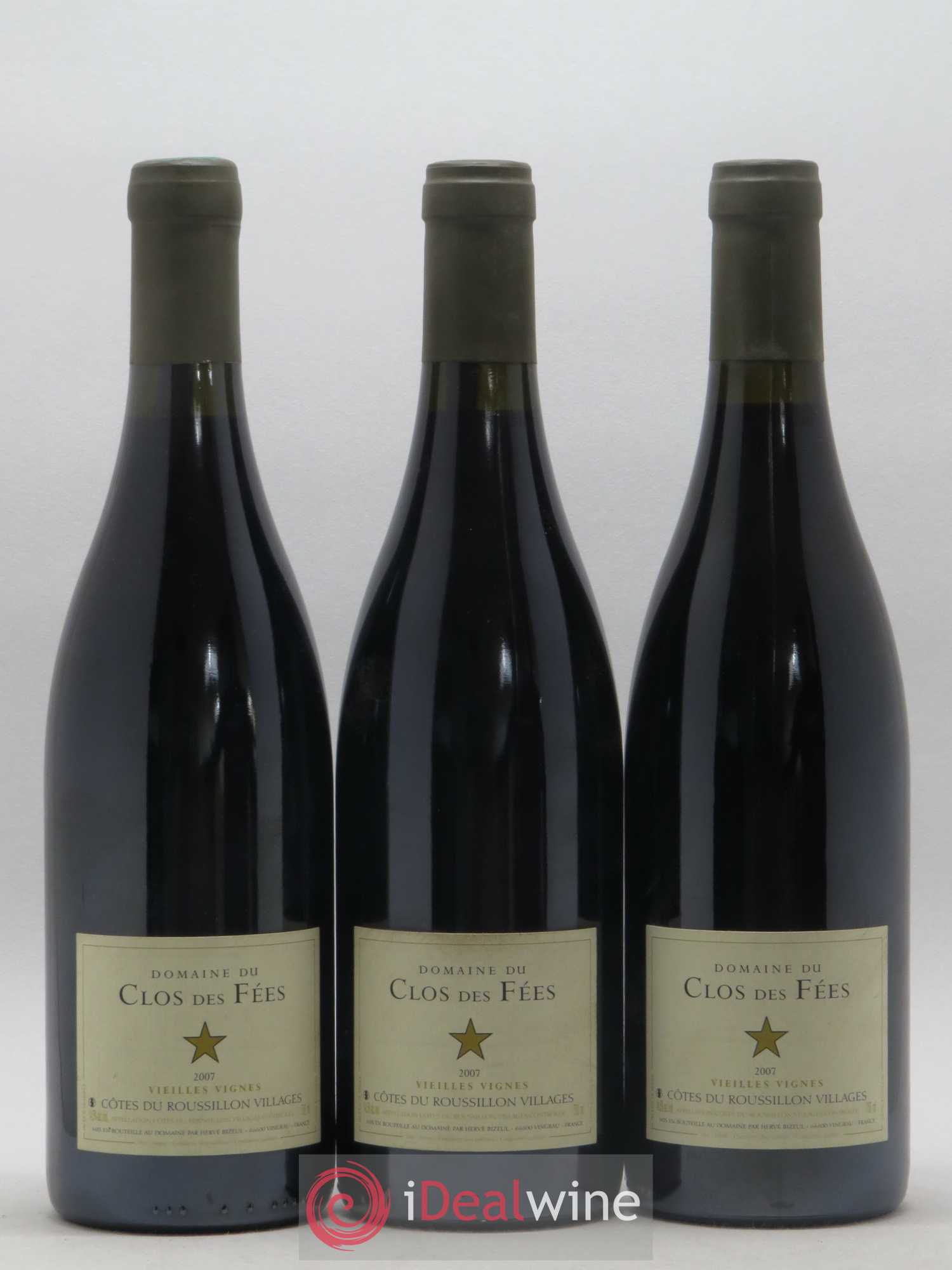 Côtes du Roussillon Villages Clos des Fées Vieilles vignes Hervé Bizeul 2007 - Lot de 3 bouteilles - 0