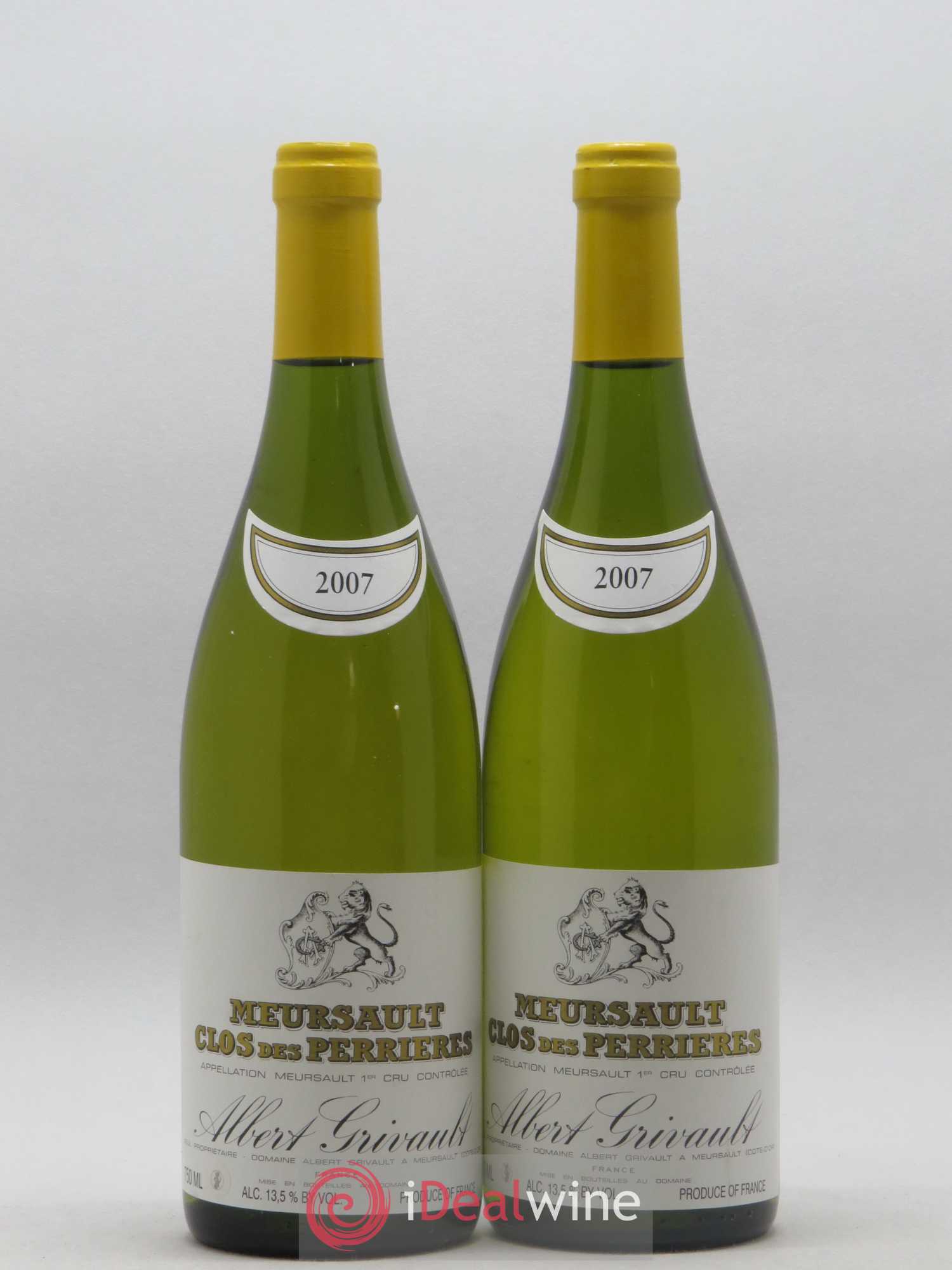 Meursault 1er Cru Clos des Perrières Monopole Albert Grivault 2007 - Lot de 2 bouteilles - 0