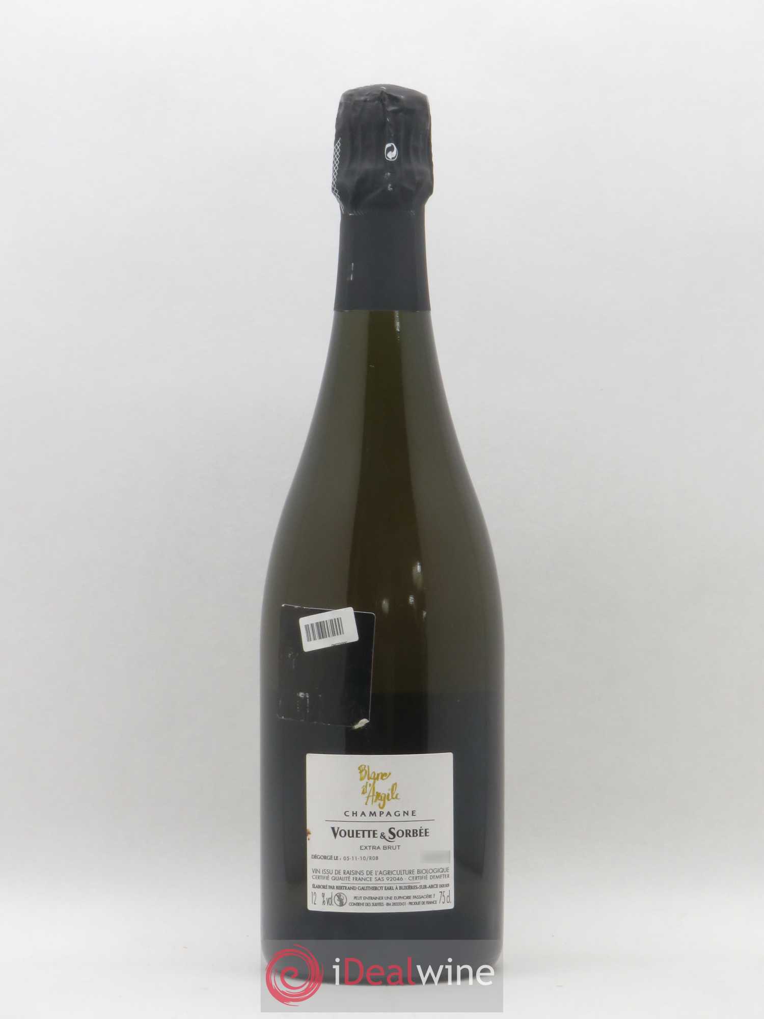 Blanc d'Argile Vouette et Sorbée Extra Brut 2008 - Lot de 1 bouteille - 1