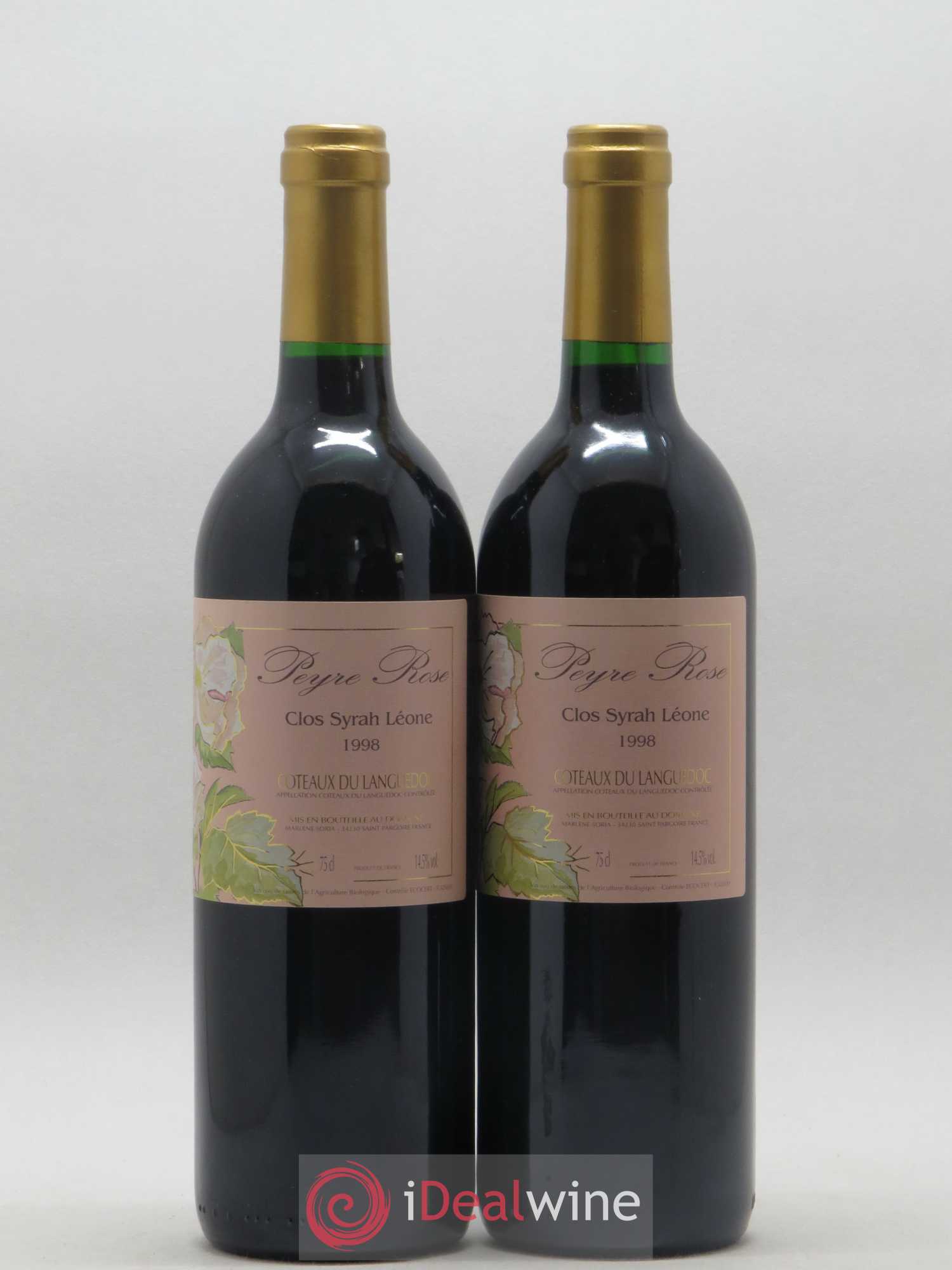 Coteaux du Languedoc Domaine Peyre Rose Belle Léone (anciennement Syrah Léone) Marlène Soria 1998 - Lot de 2 bouteilles - 0