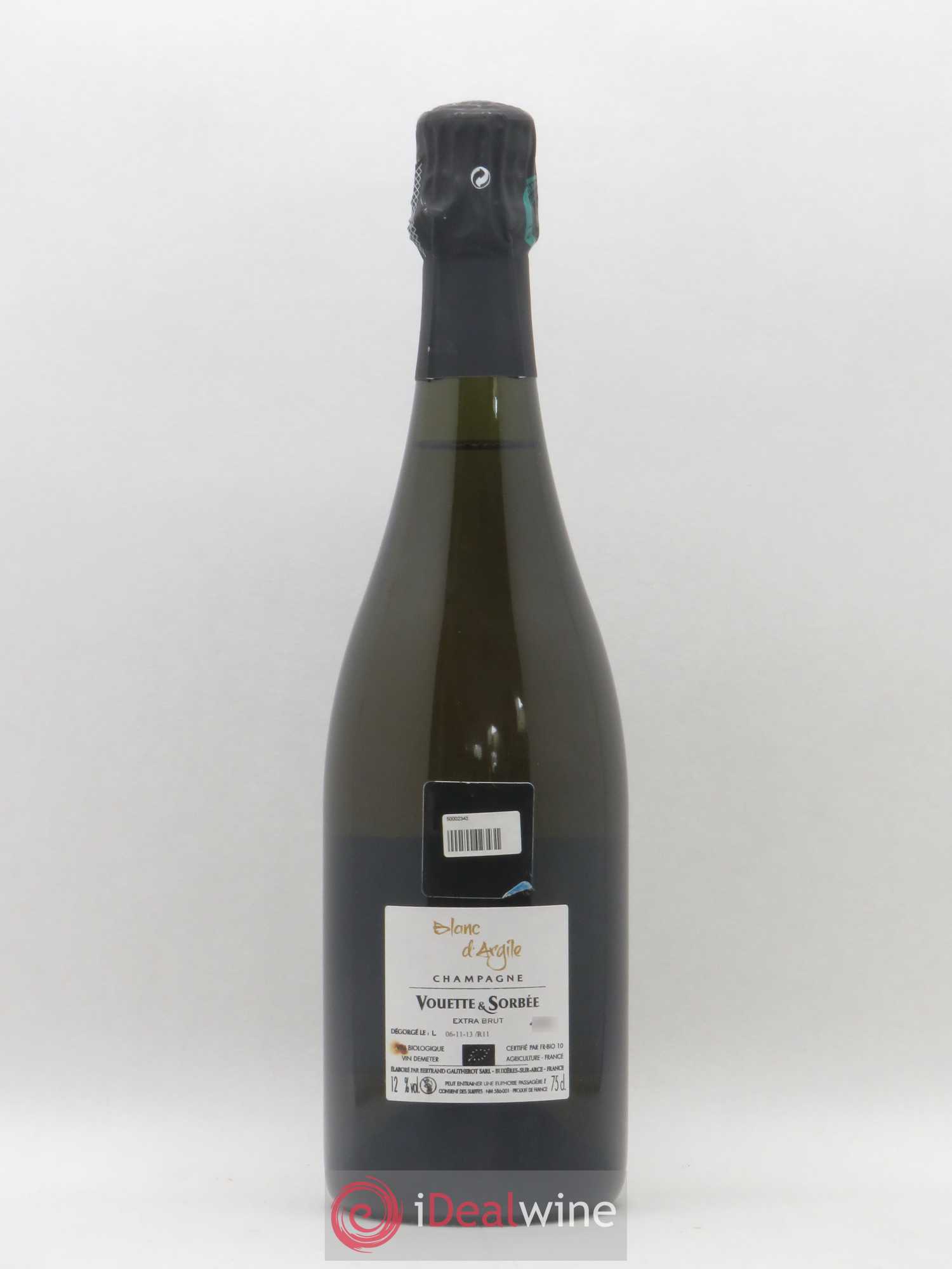 Blanc d'Argile Vouette et Sorbée Extra Brut 2011 - Lot de 1 bouteille - 1