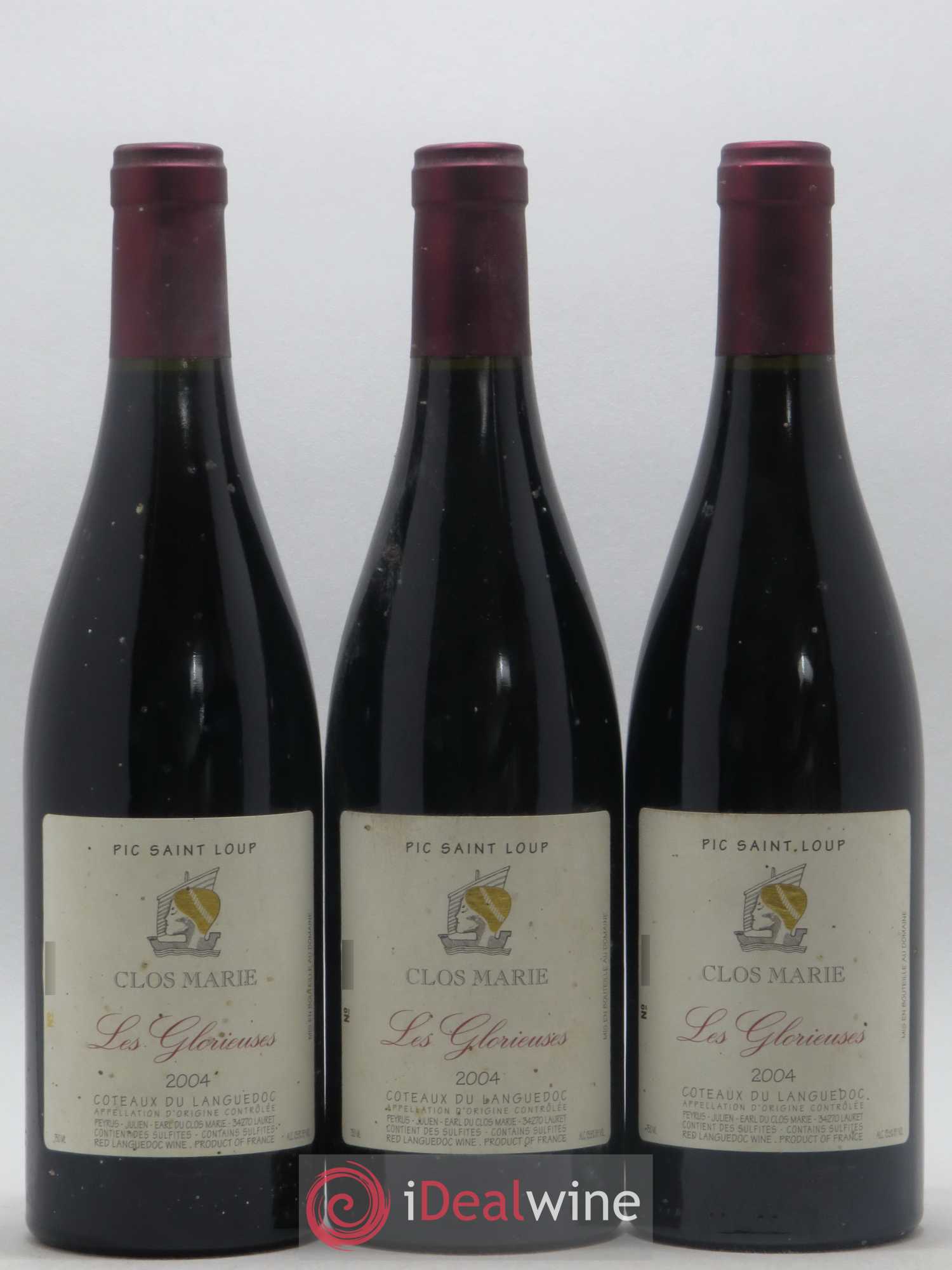 Pic Saint-Loup Clos Marie Les Glorieuses Christophe Peyrus et Françoise Julien 2004 - Lot de 3 bouteilles - 0