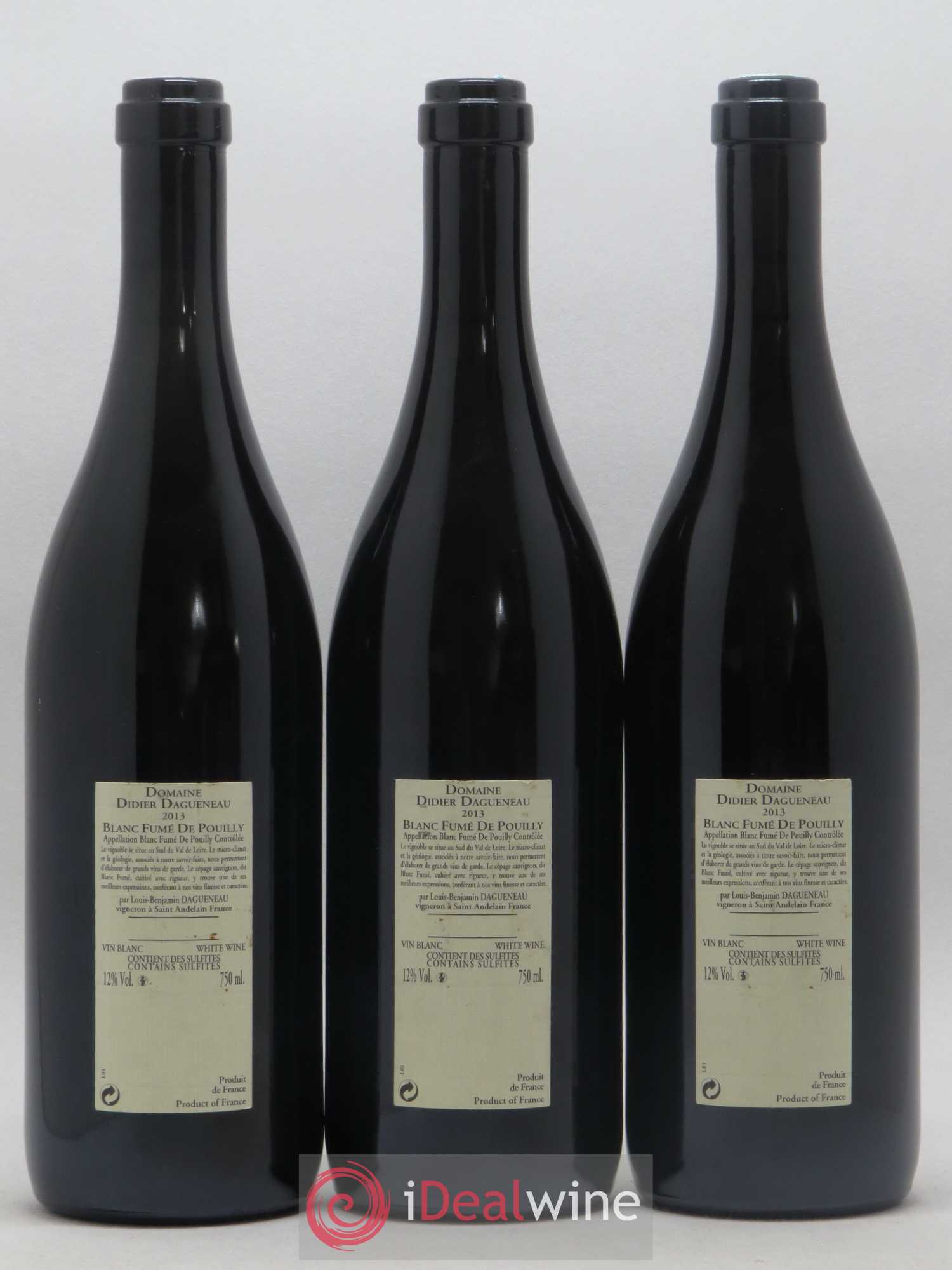 Pouilly-Fumé Blanc Fumé de Pouilly Dagueneau (Domaine Didier - Louis-Benjamin) 2013 - Lot de 3 bouteilles - 1