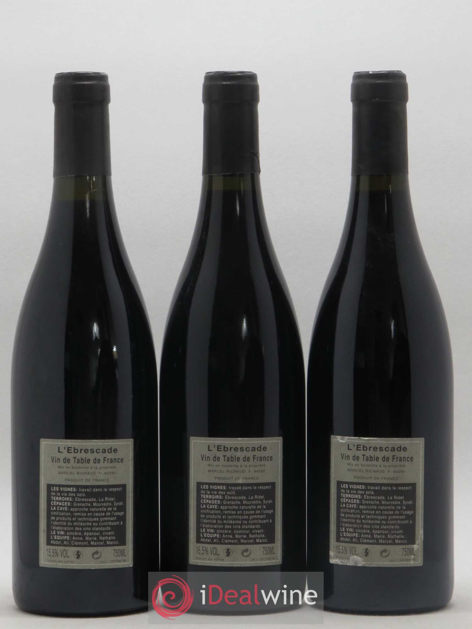 Vin de France L'Ebrescade Marcel Richaud - Posten von 3 Flaschen - 1