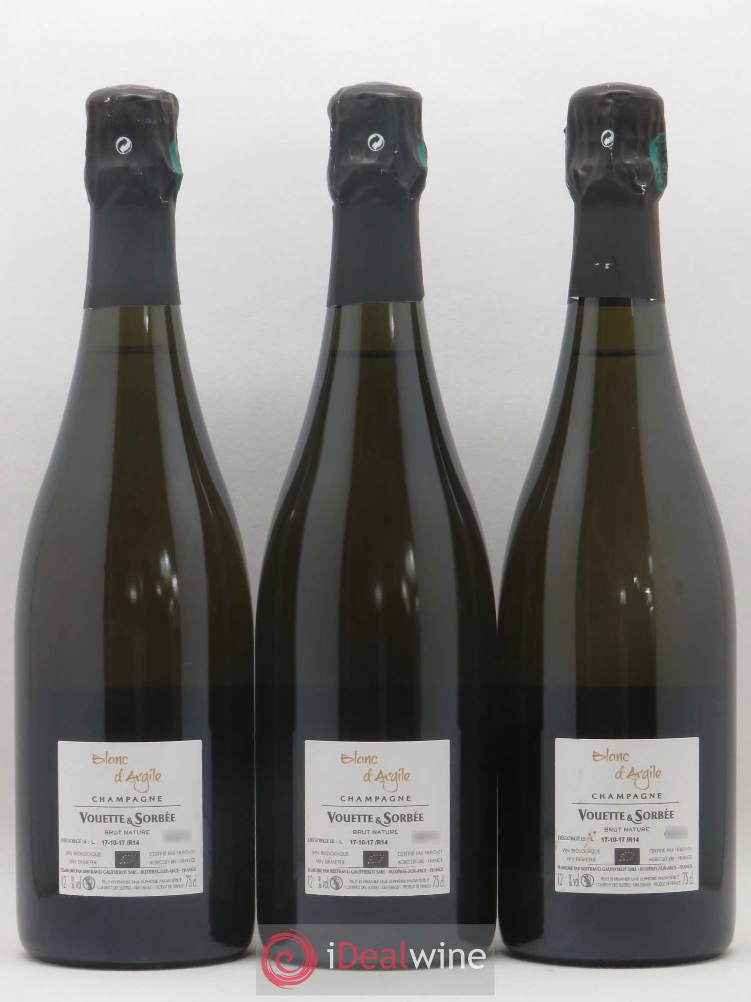 Blanc d'Argile Vouette et Sorbée Brut Nature 2014 - Lot de 3 bouteilles - 1