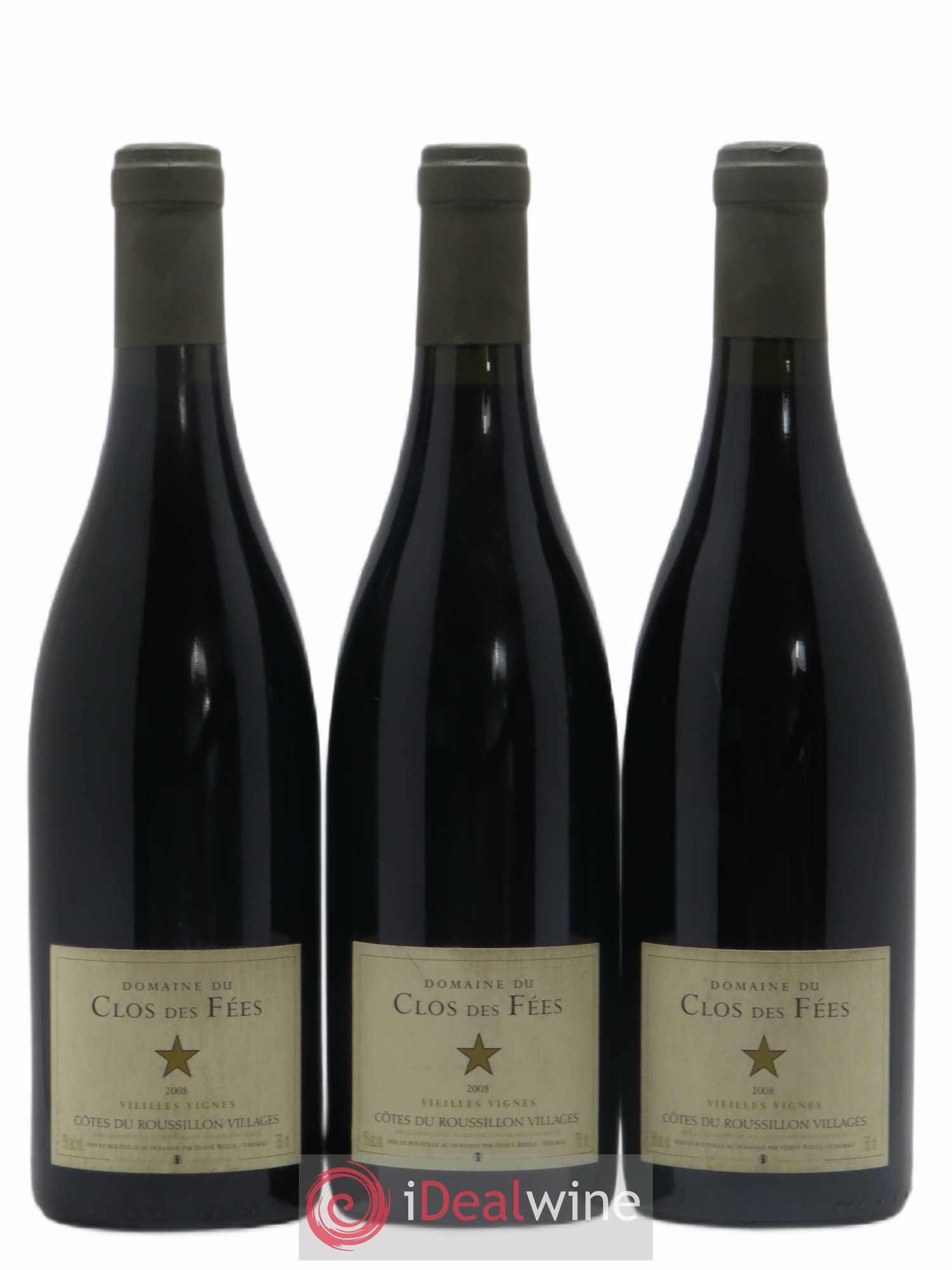 Côtes du Roussillon Villages Clos des Fées Vieilles vignes Hervé Bizeul 2008 - Lot de 3 bouteilles - 0
