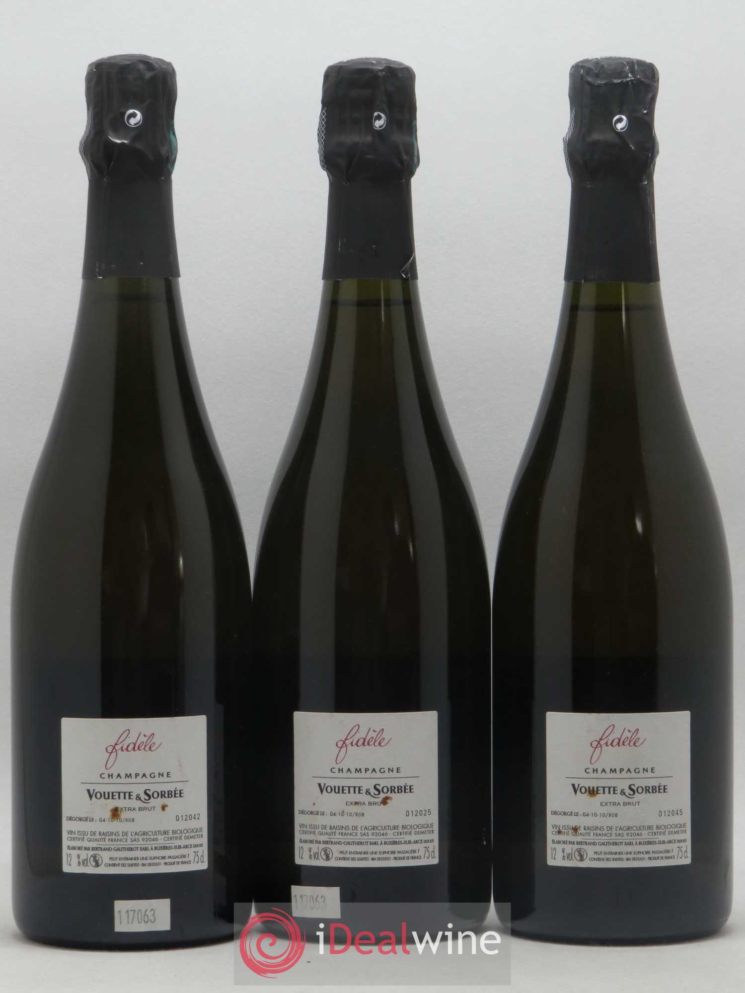 Fidèle Blanc de Noirs Vouette et Sorbée 2008 - Lot de 3 bouteilles - 1