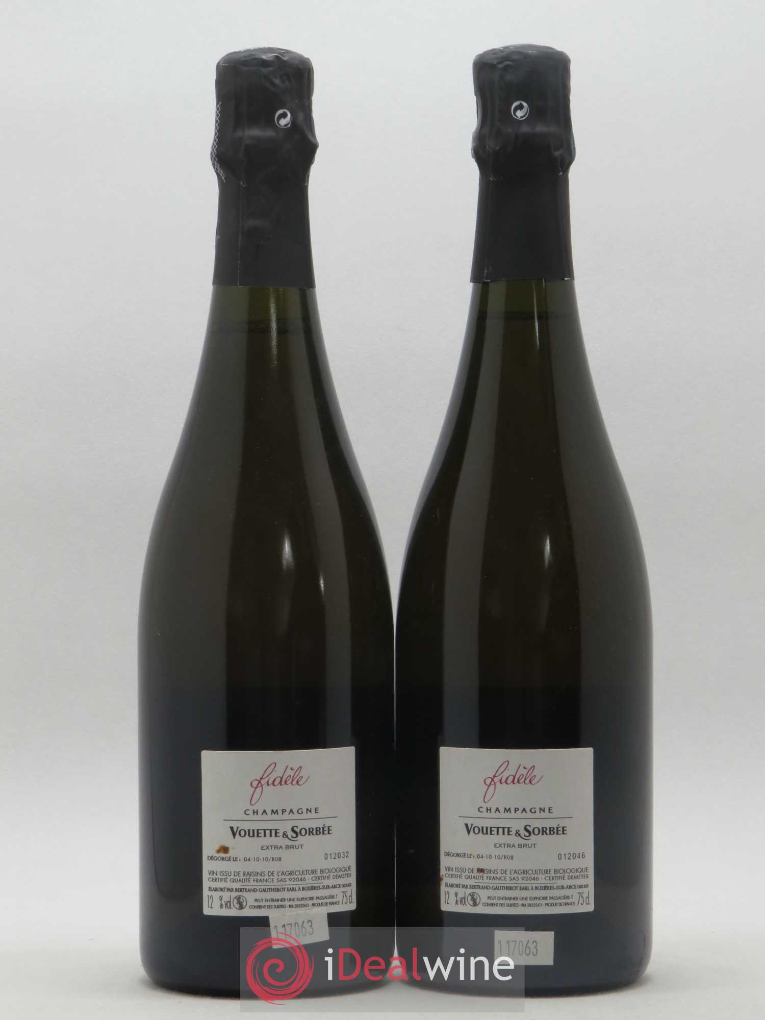 Fidèle Blanc de Noirs Vouette et Sorbée 2008 - Lot de 2 bouteilles - 1