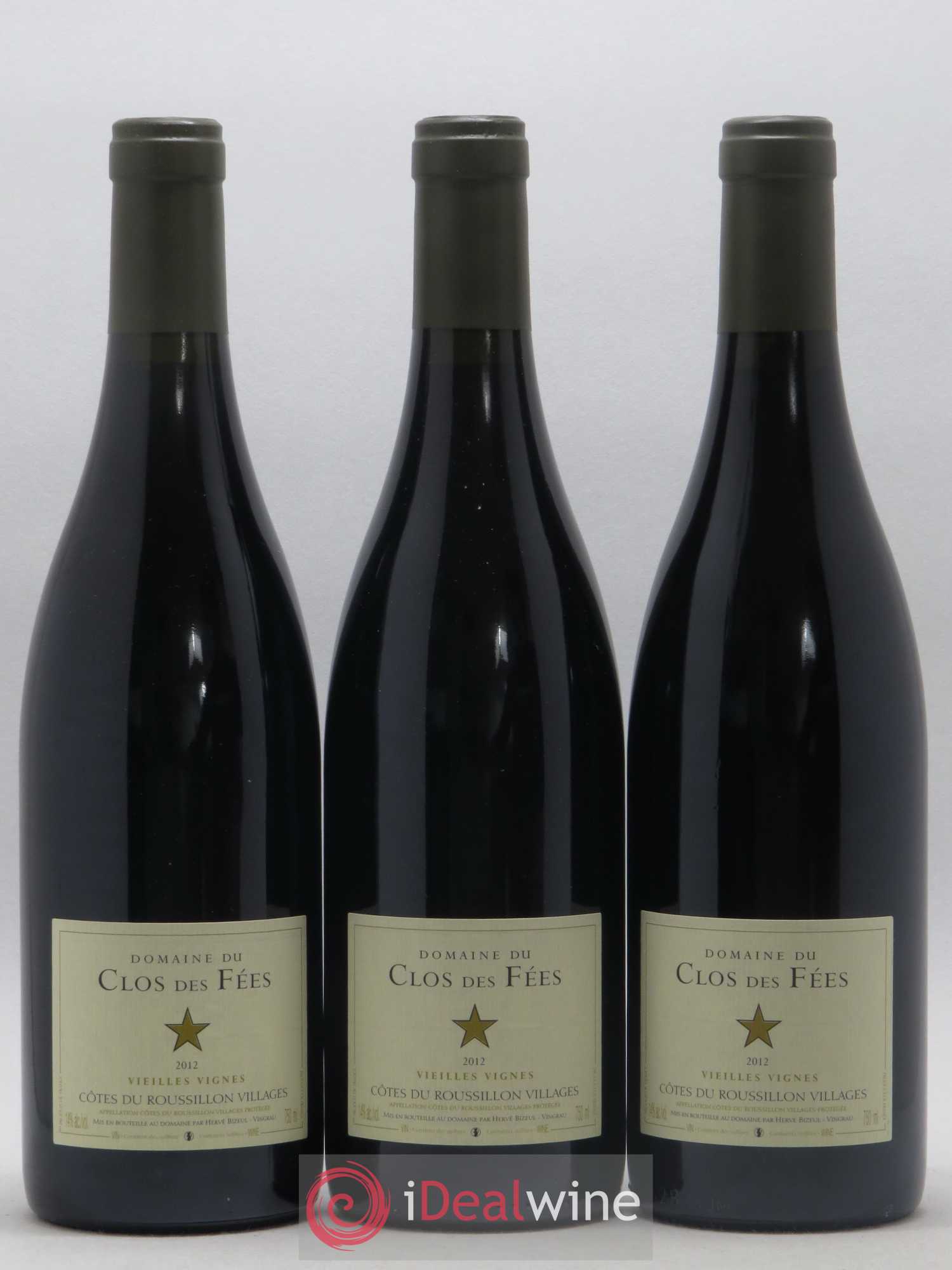 Côtes du Roussillon Villages Clos des Fées Vieilles vignes Hervé Bizeul 2012 - Lot de 3 bouteilles - 0