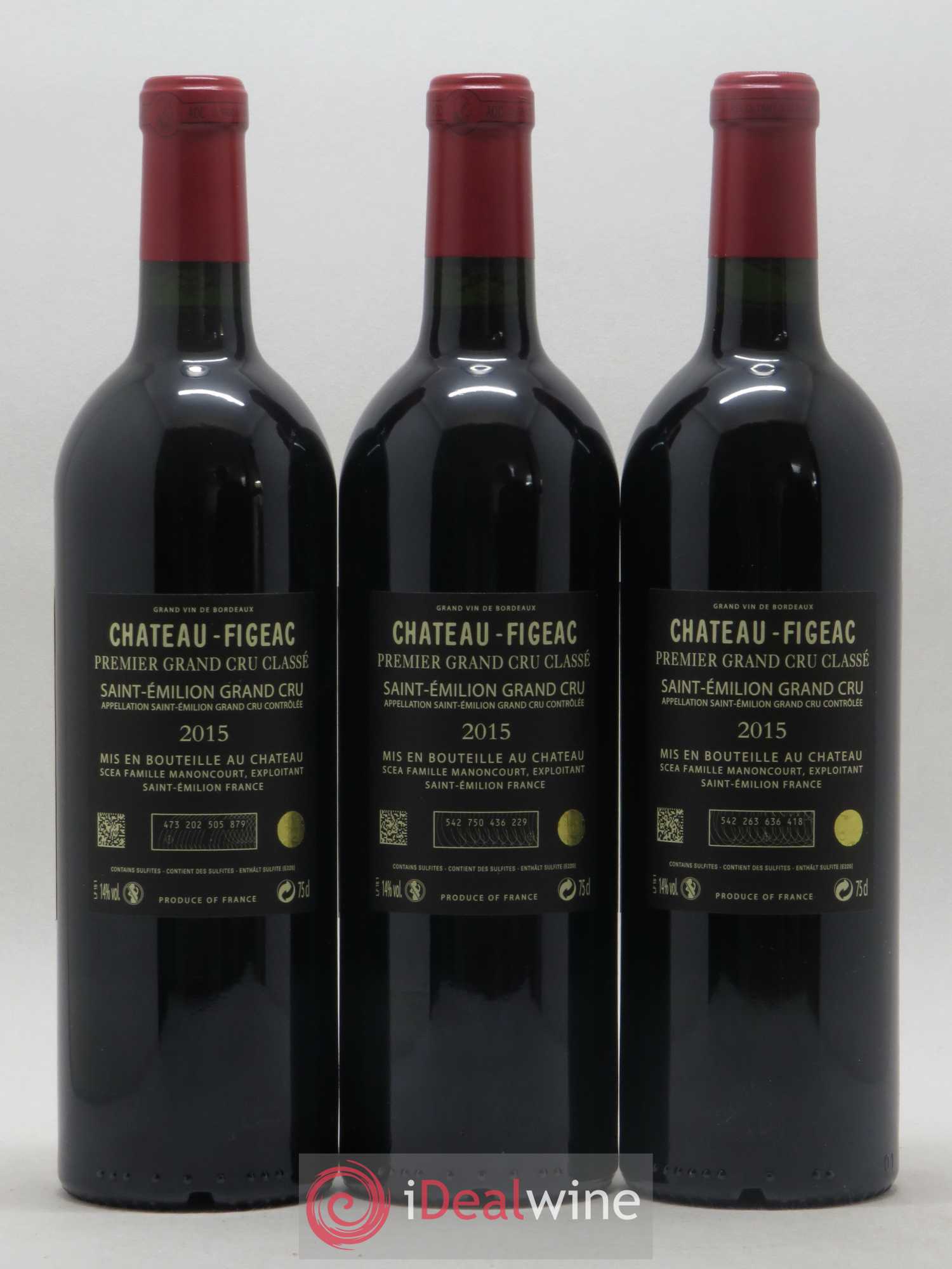 Château Figeac 1er Grand Cru Classé A 2015 - Lot de 3 bouteilles - 1
