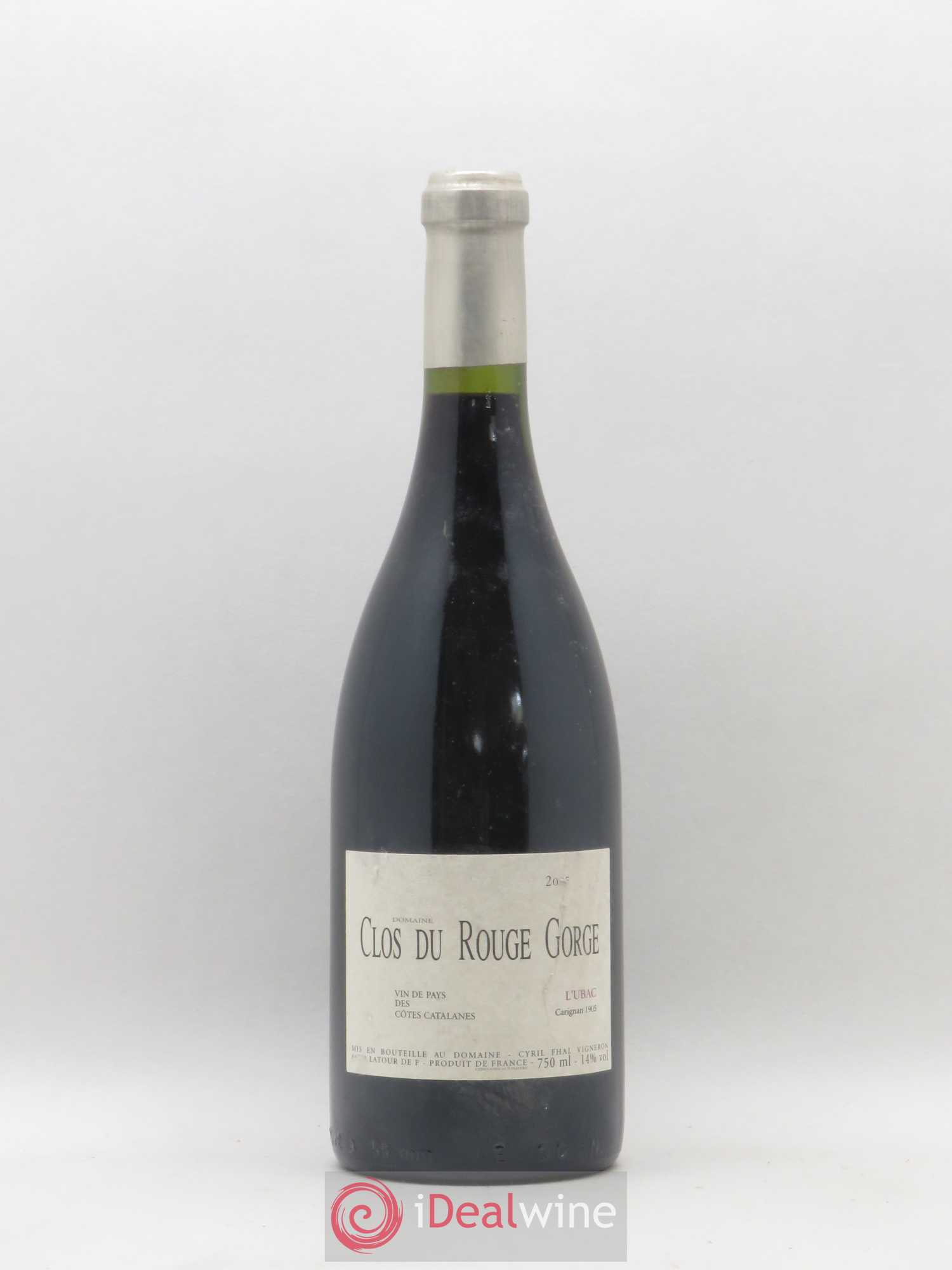 Côtes Catalanes Clos du Rouge Gorge L'Ubac Cyril Fhal Carigna 1905 2005 - Lot de 1 bouteille - 0