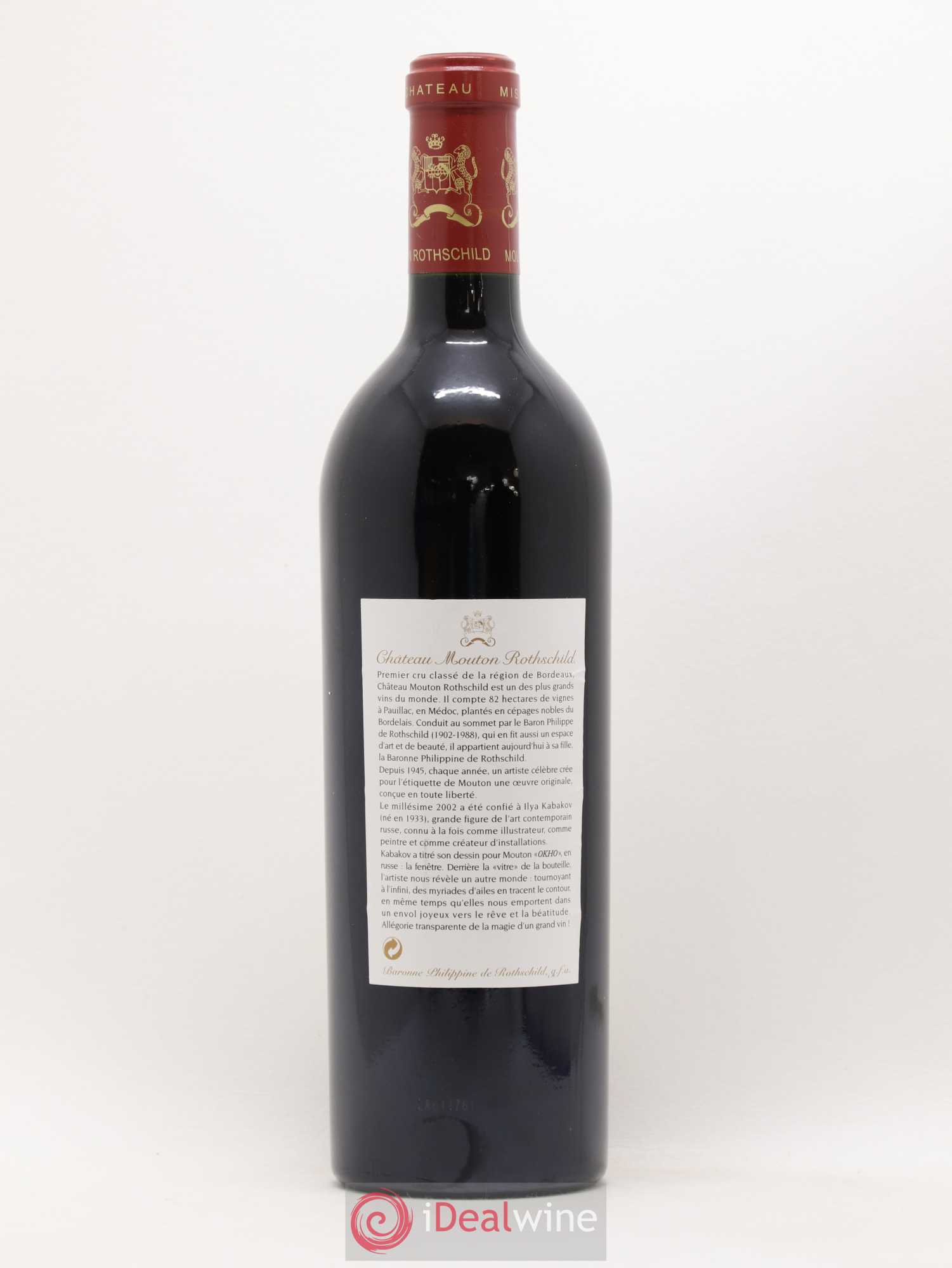 Château Mouton Rothschild 1er Grand Cru Classé 2002 - Lot de 1 bouteille - 1